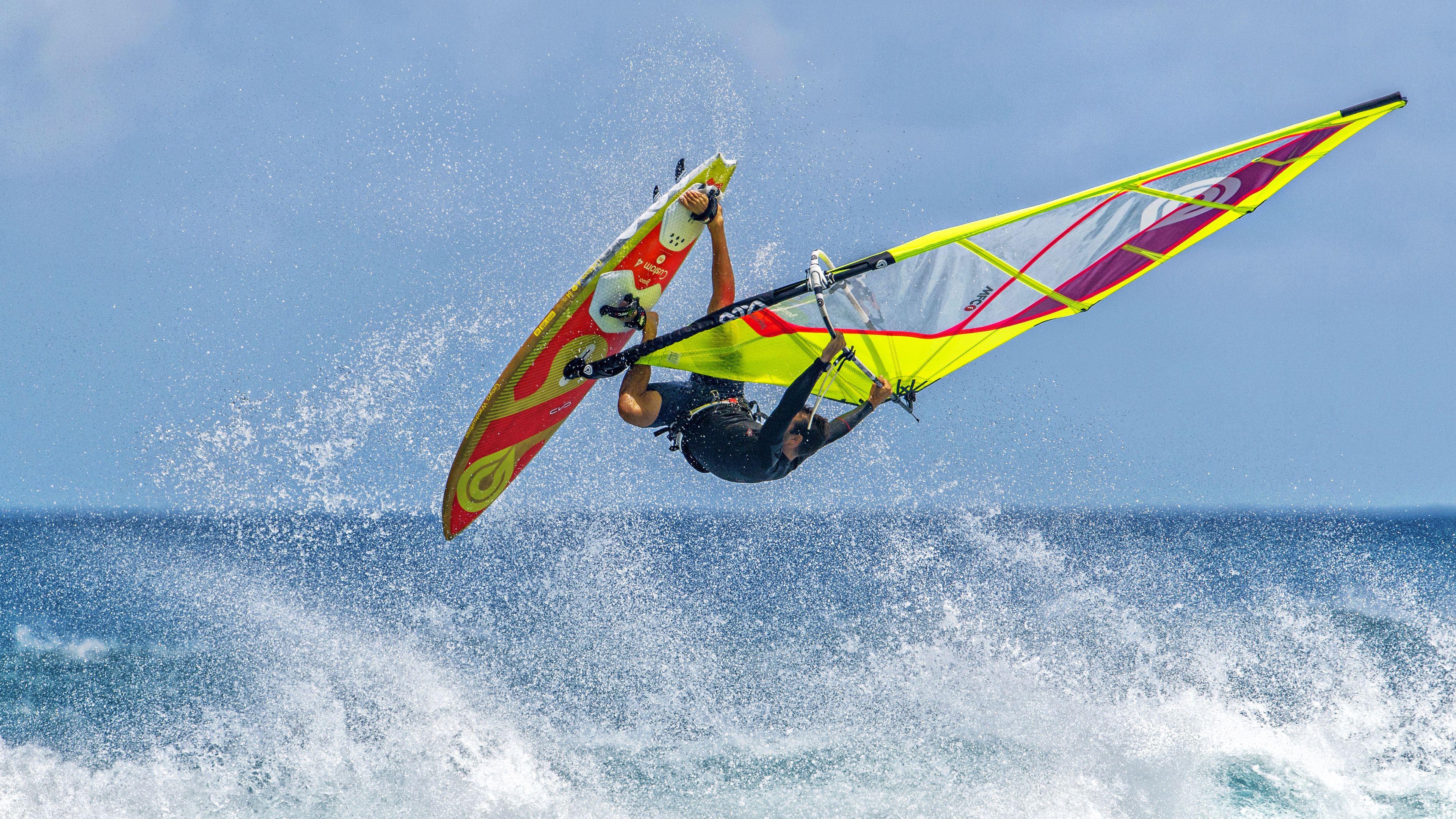 Windsurfing: World Surf League, Junior Surfing 2022, Competition Final Day, Windsurfing in Welle, Lower Saxony. 3840x2160 4K Wallpaper.