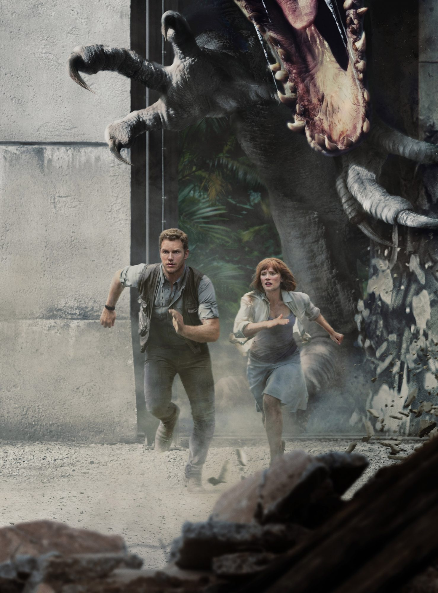 Chris Pratt, Bryce Dallas Howard, Jurassic World ride, Universal Studios, 1480x2000 HD Handy