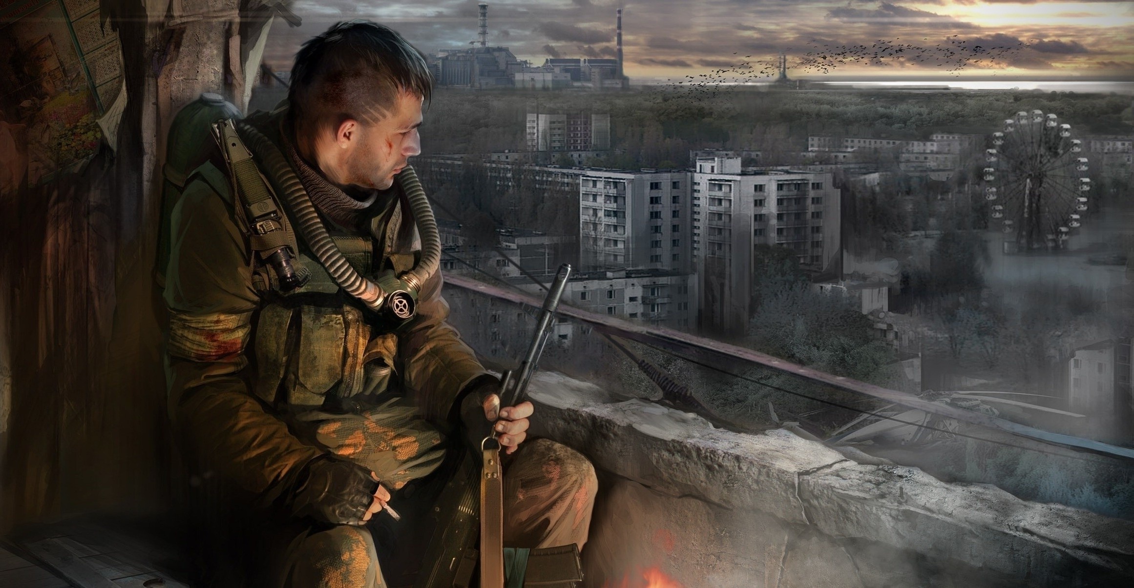Call of Pripyat, Apocalyptic ruin, GoodFon wallpaper, Video game marvel, 2330x1210 HD Desktop