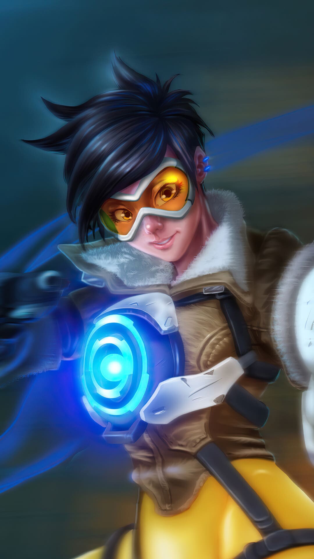 Overwatch: Tracer, The first character in the setting to be confirmed as LGBT. 1080x1920 Full HD Background.