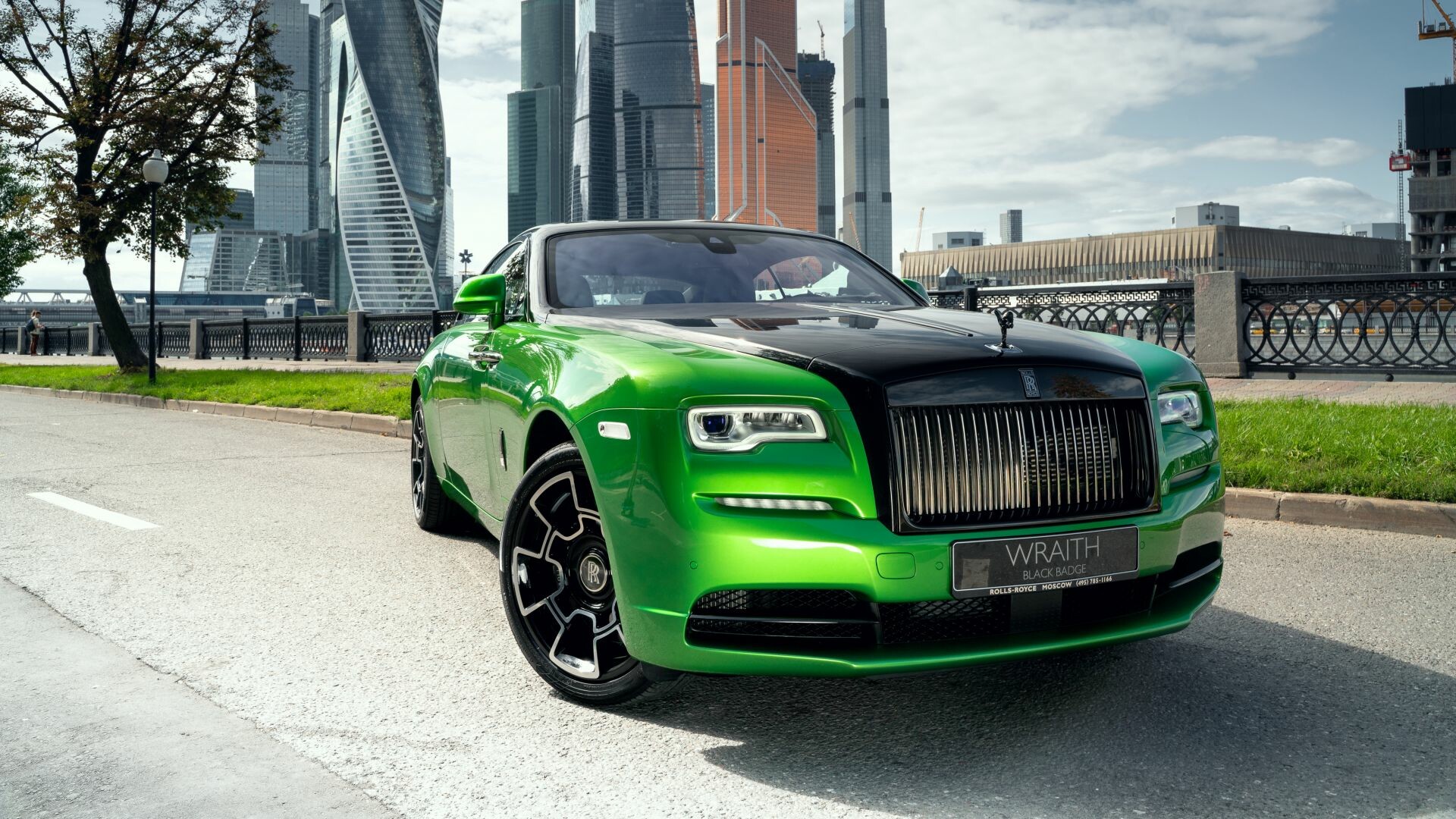 Rolls-Royce Wraith, Green black car, 1920x1080 Full HD Desktop