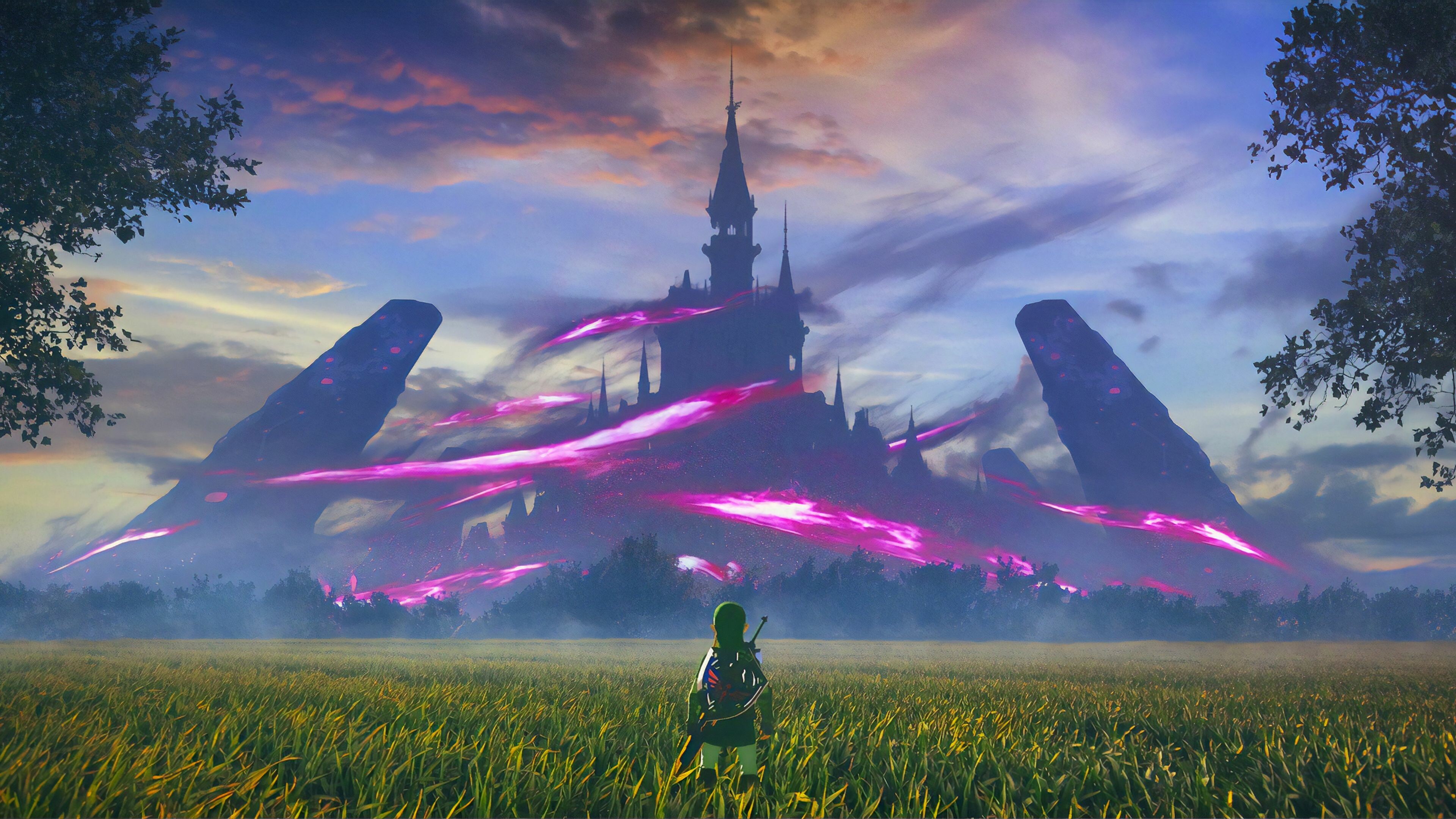 The Legend of Zelda: Fantasy art landscapes, Breath of the wild, Link. 3840x2160 4K Background.