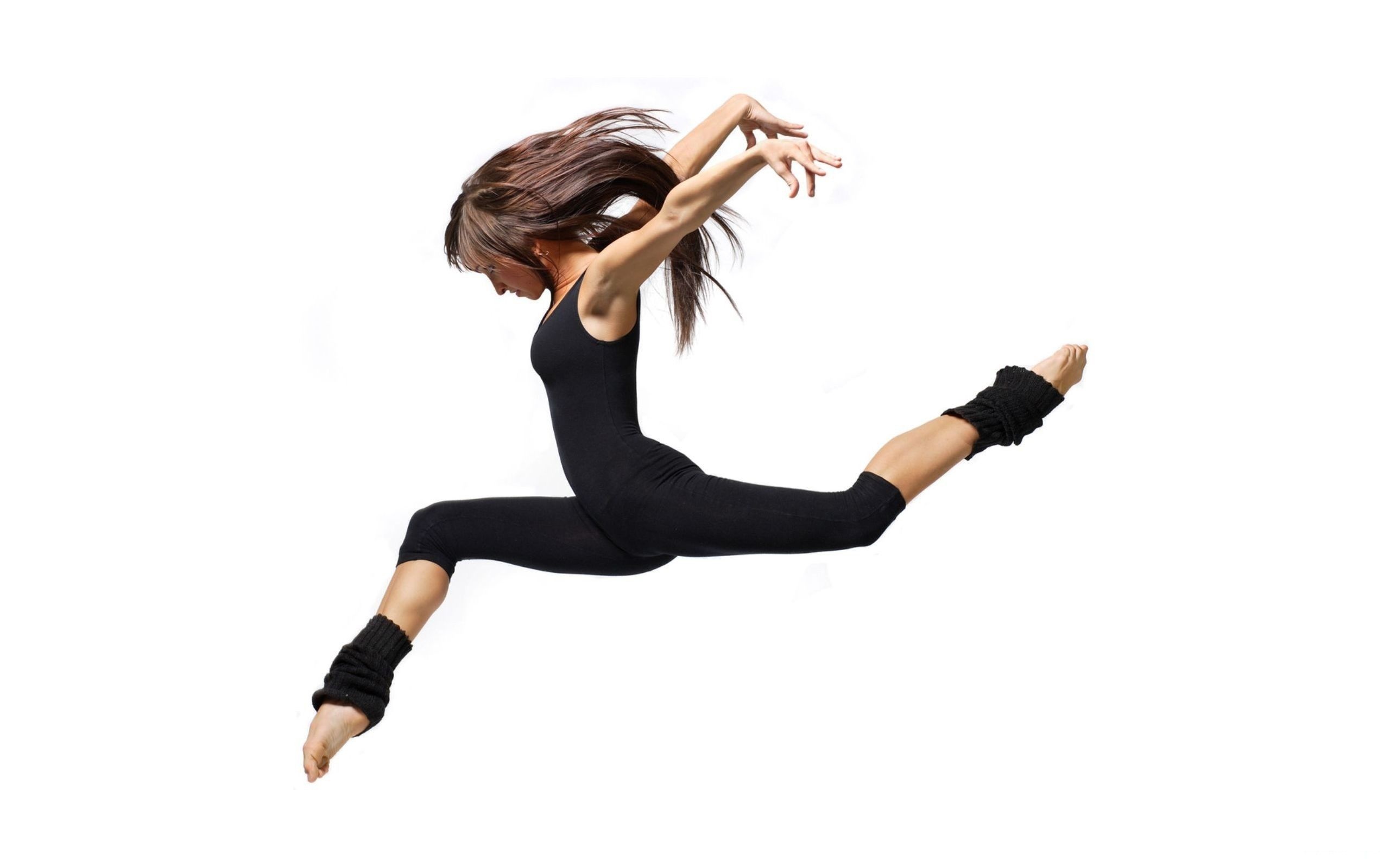 Contemporary Dance: Athletic girl, Gymnastics, The dancer expressing emotionality through movements. 2560x1600 HD Background.