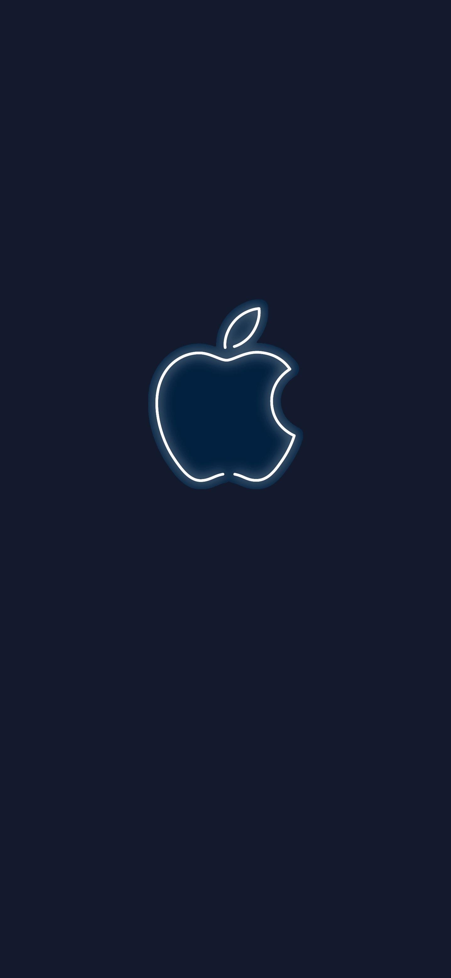 iOS Logo, Neon wallpaper, High quality, Apple logo, 1440x3120 HD Handy