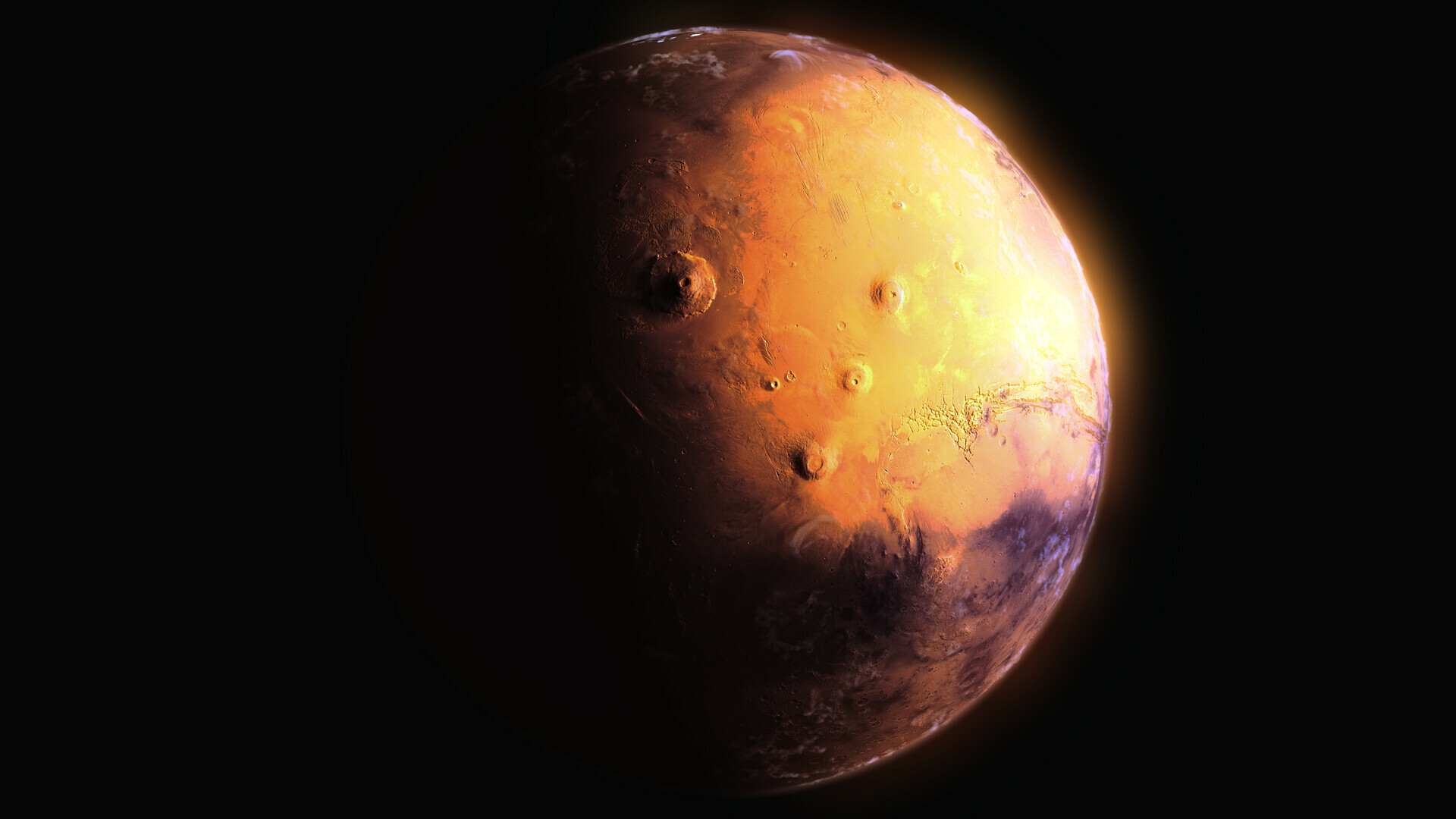 Mars: The Martian year consists of 668.6 Martian solar days, called sols. 1920x1080 Full HD Wallpaper.