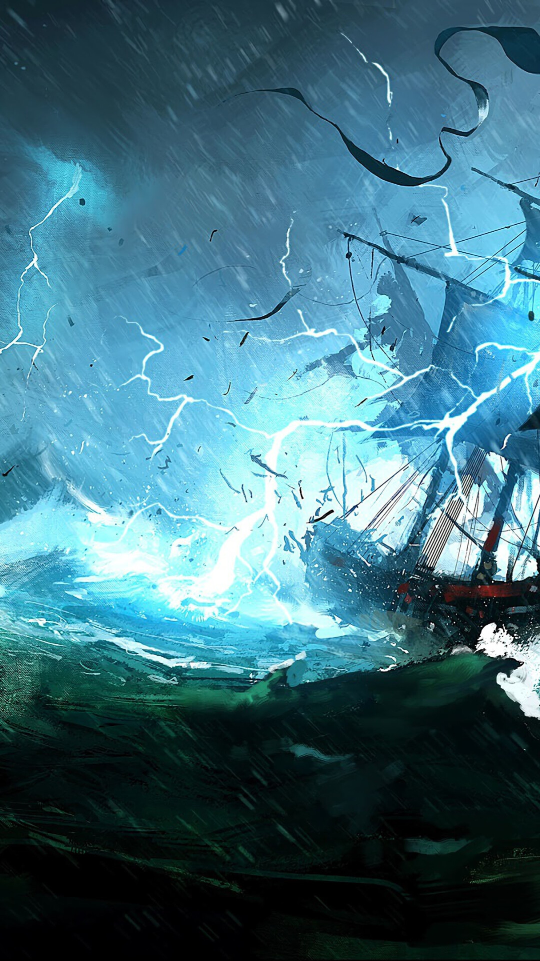 Ghost Ship: Used as a cautionary about the dangers of the sea. 1080x1920 Full HD Wallpaper.