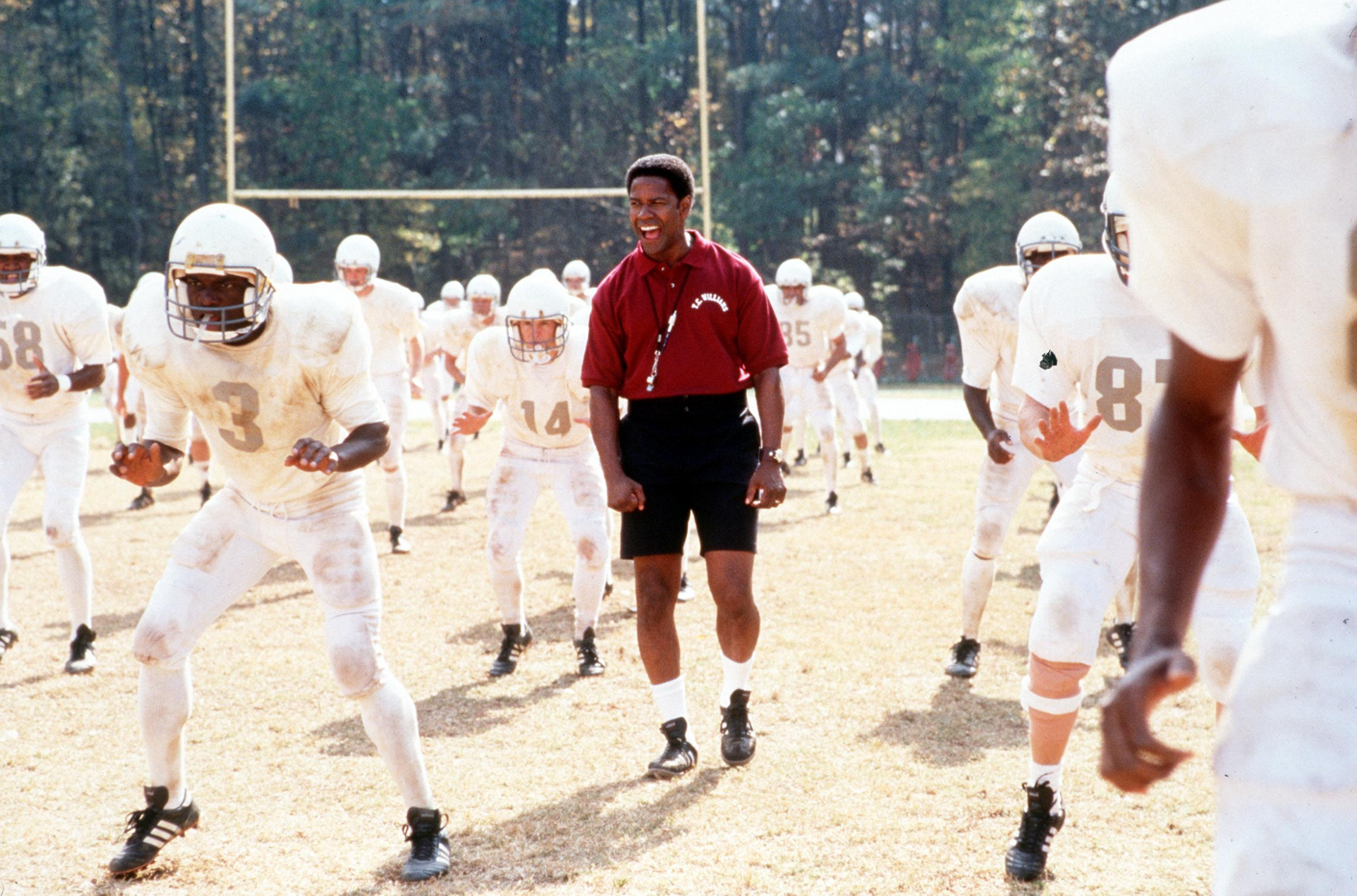 Remember the Titans: The film is based on the true story of coach Herman Boone, portrayed by Denzel Washington. 2500x1660 HD Background.