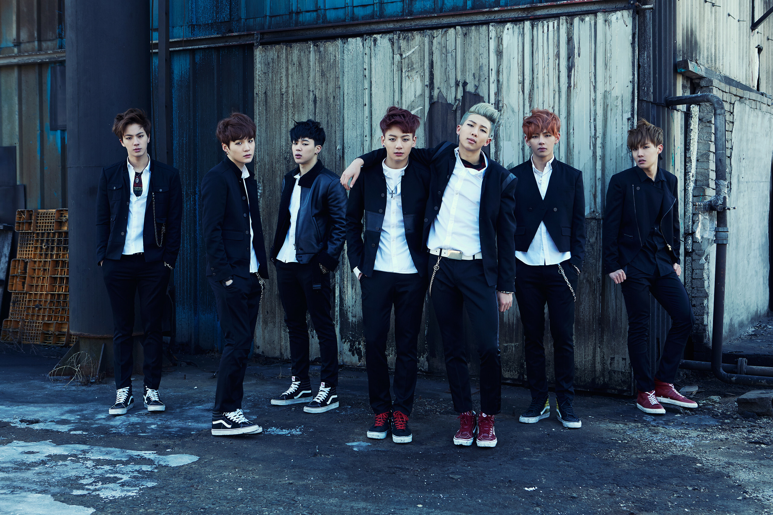 BTS: The band released their first studio albums, Dark & Wild and Wake Up, in 2014. 2560x1710 HD Background.