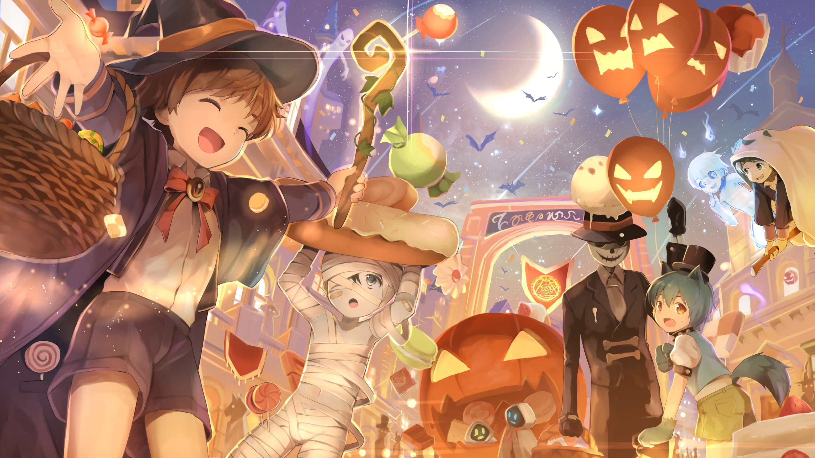 Halloween Anime, Fancy Costumes, Pumpkin Decor, Halloween Party, 2650x1490 HD Desktop