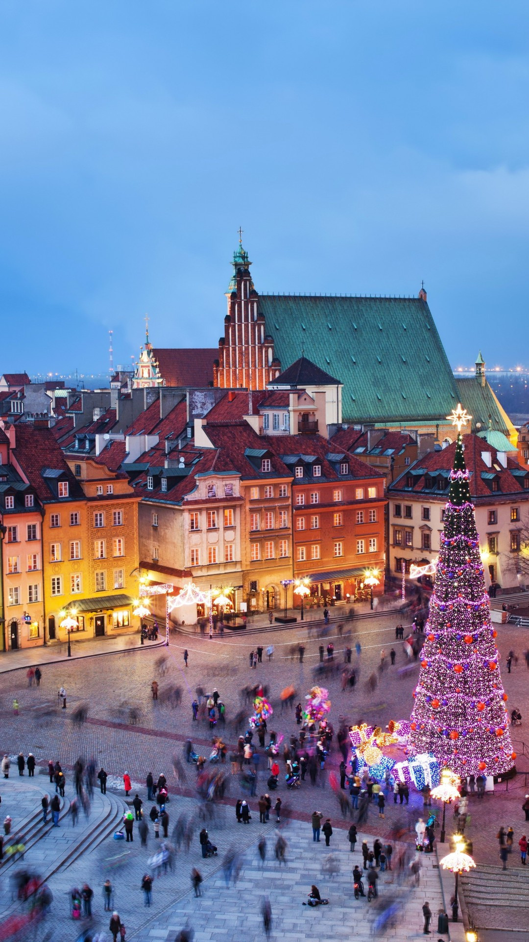 Poland travels, Warsaw cityscape, Christmas atmosphere, Urban life, 1080x1920 Full HD Handy