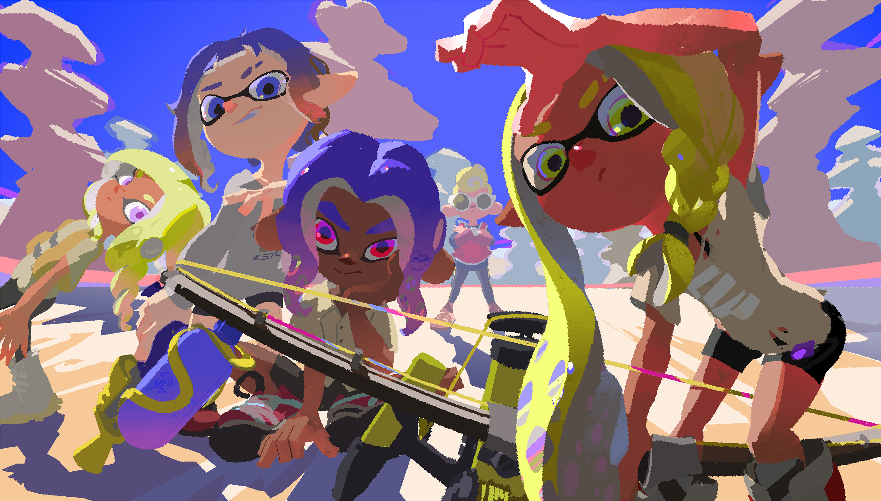 Splatoon 3: Player character: either an "Inkling" or "Octoling", A third-person shooter. 3000x1710 HD Wallpaper.