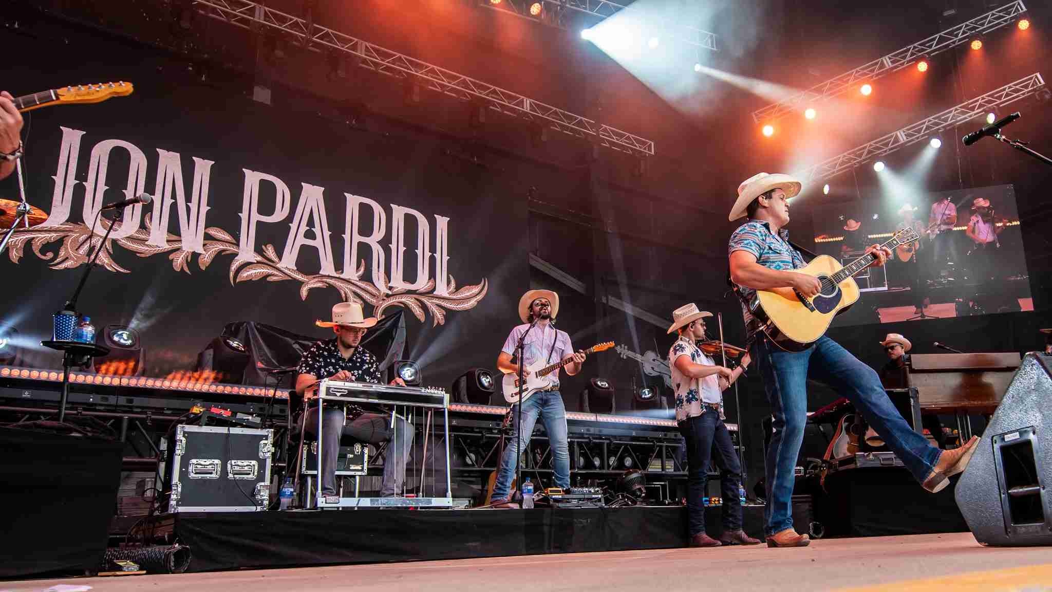 Concert: Jon Pardi, An American country music singer and songwriter, Live performance, Guitar band. 2050x1160 HD Wallpaper.