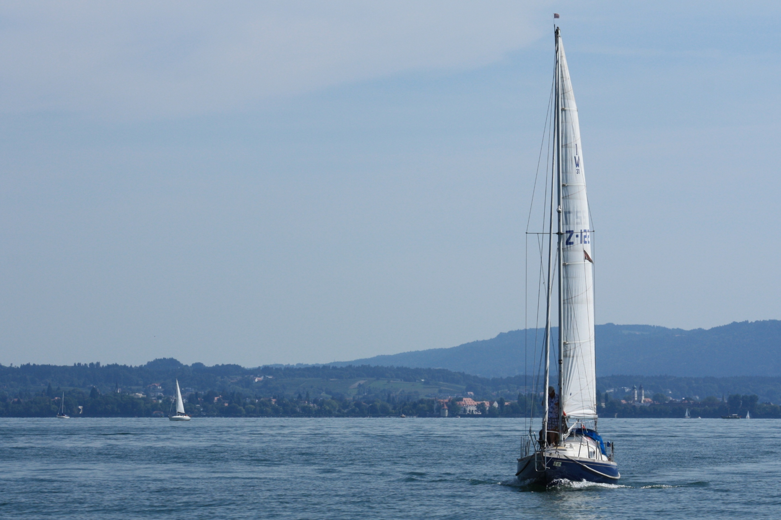 Yacht Racing: A sport in which sailboats race on water, A sailing race, Water contesting. 3000x2000 HD Background.