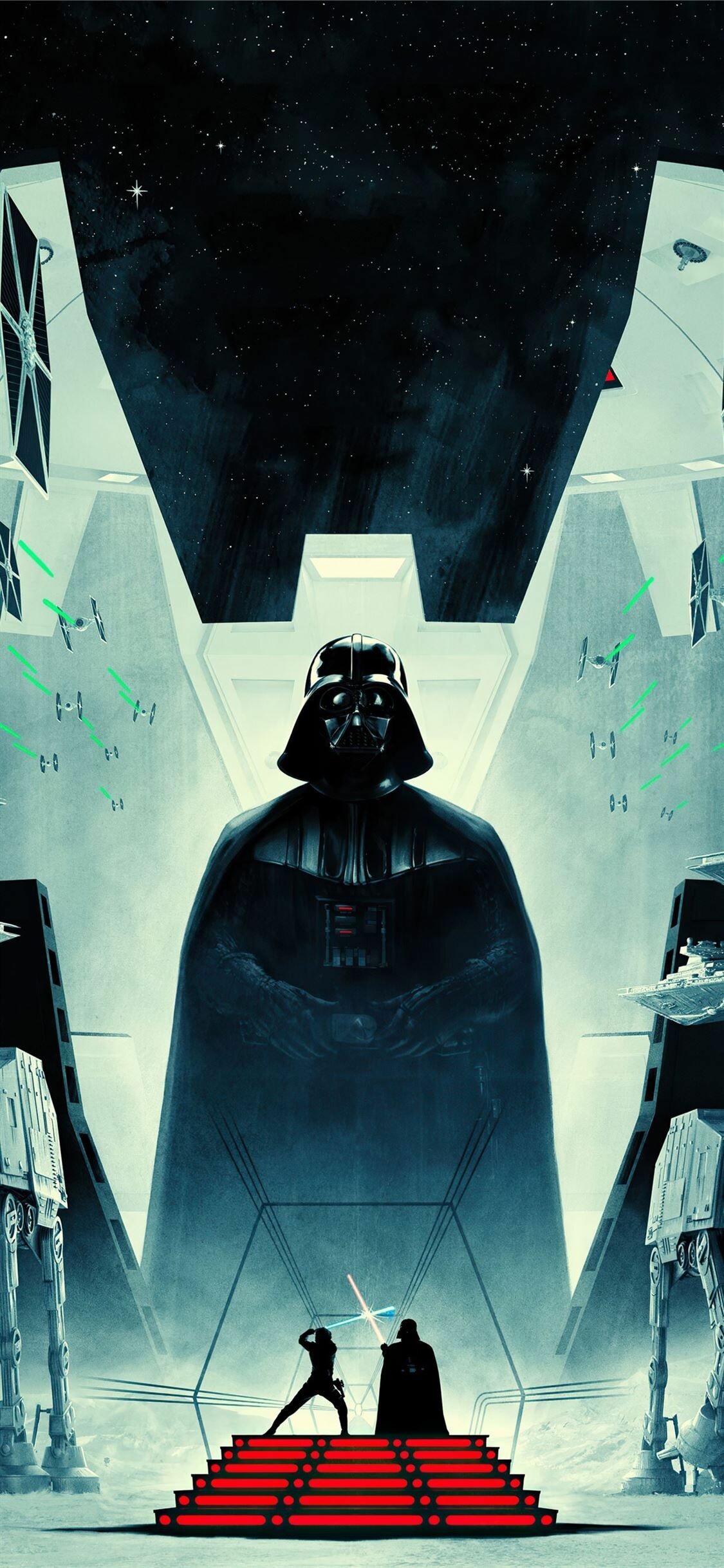 Star Wars: Rey, Kylo Ren, Darth Vader, Fictional characters. 1130x2440 HD Wallpaper.