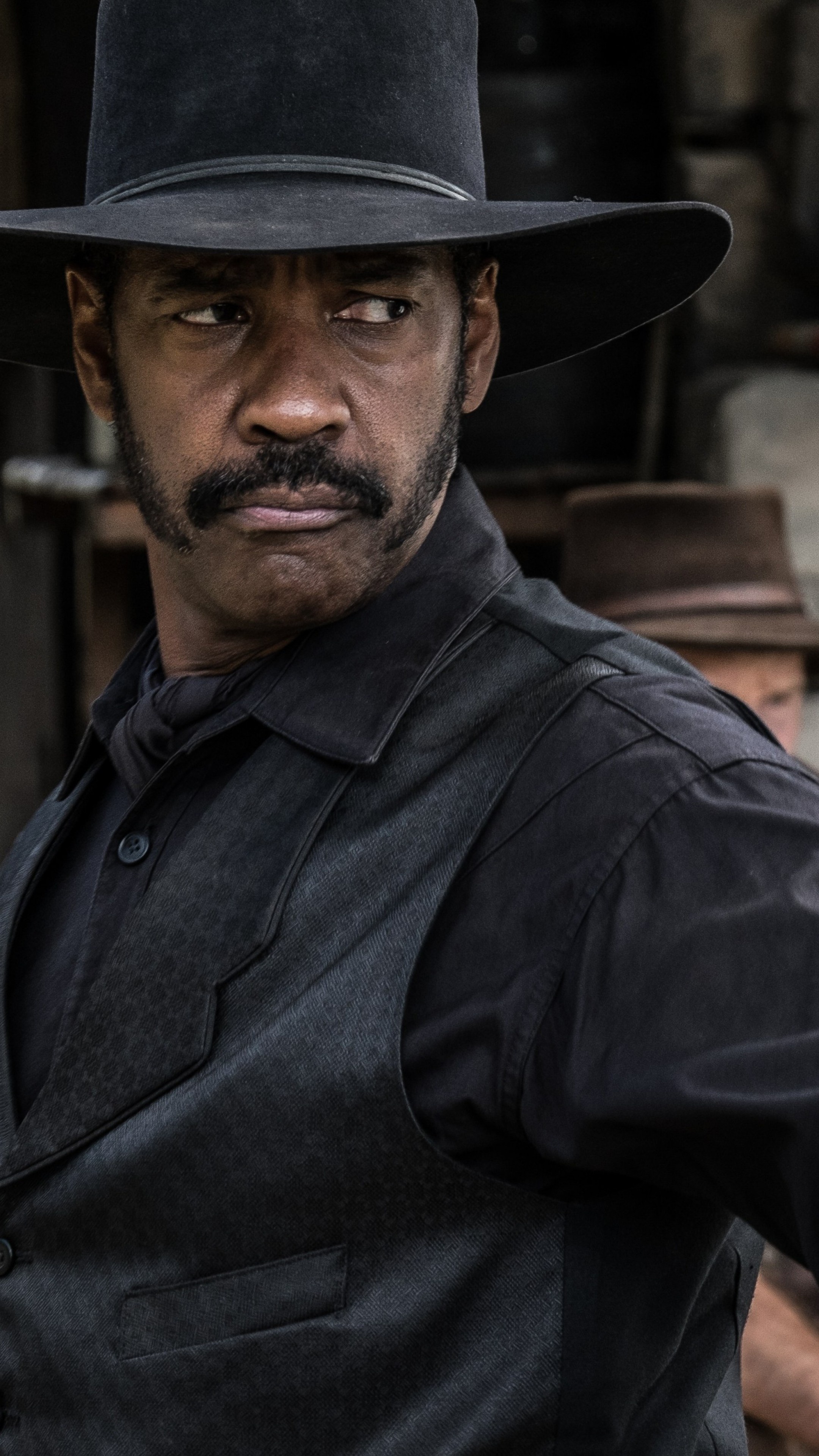 The Magnificent Seven, Denzel Washington, Iconic imagery, Epic western, 2160x3840 4K Phone