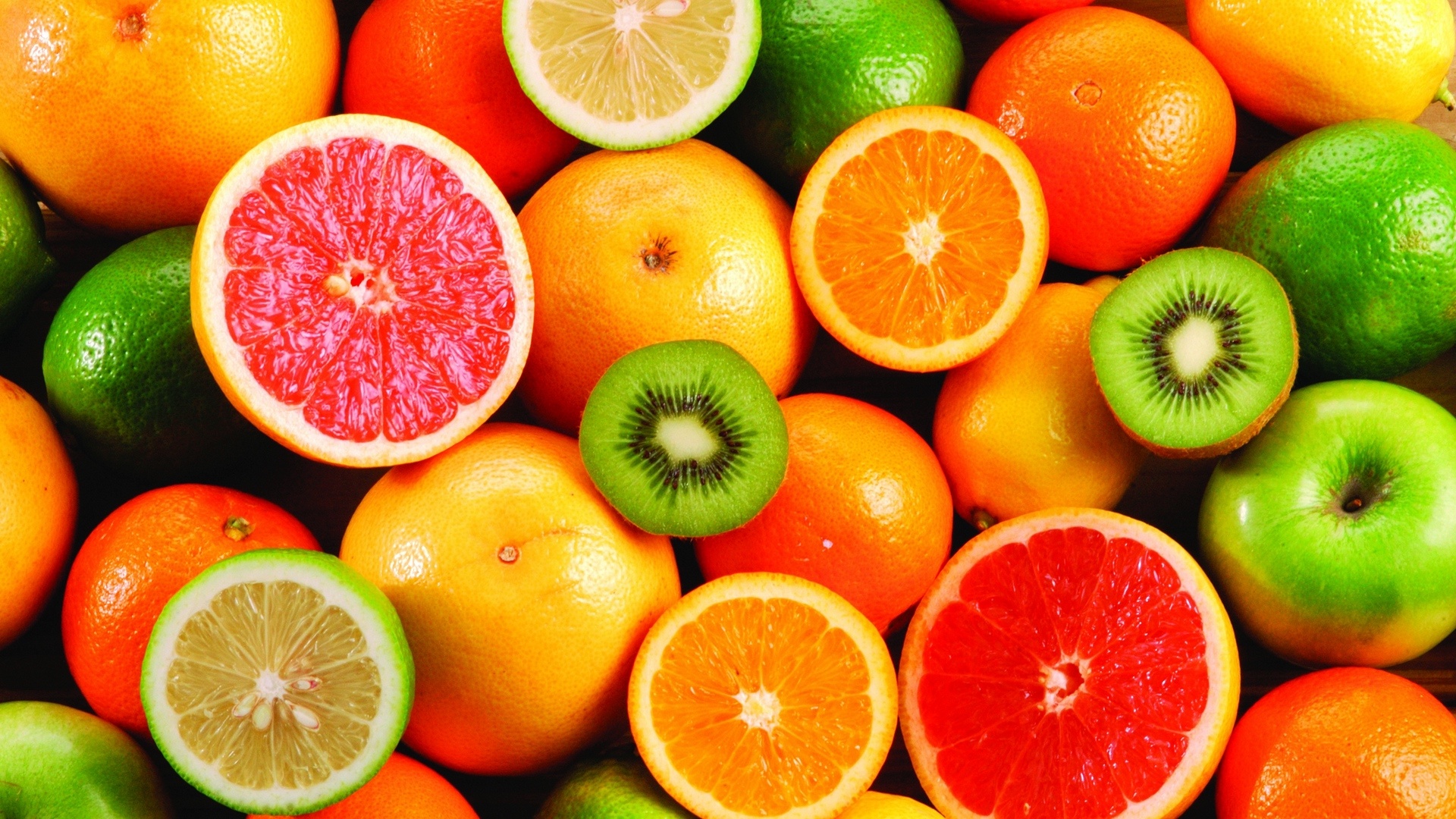 Lemon, orange, kiwi, Fruity background, Wallpaper worthy, Mouthwatering, 1920x1080 Full HD Desktop