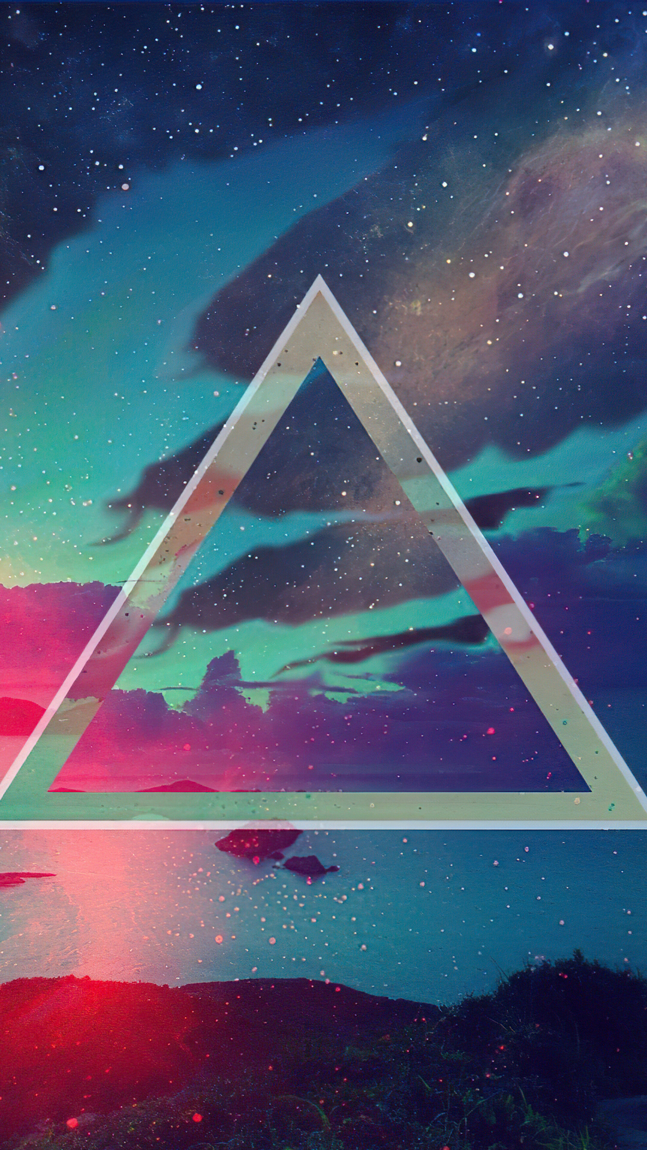 Triangle: Sky, Geometry, Abstract, Landscape, Acute angles, Vertex. 2160x3840 4K Background.