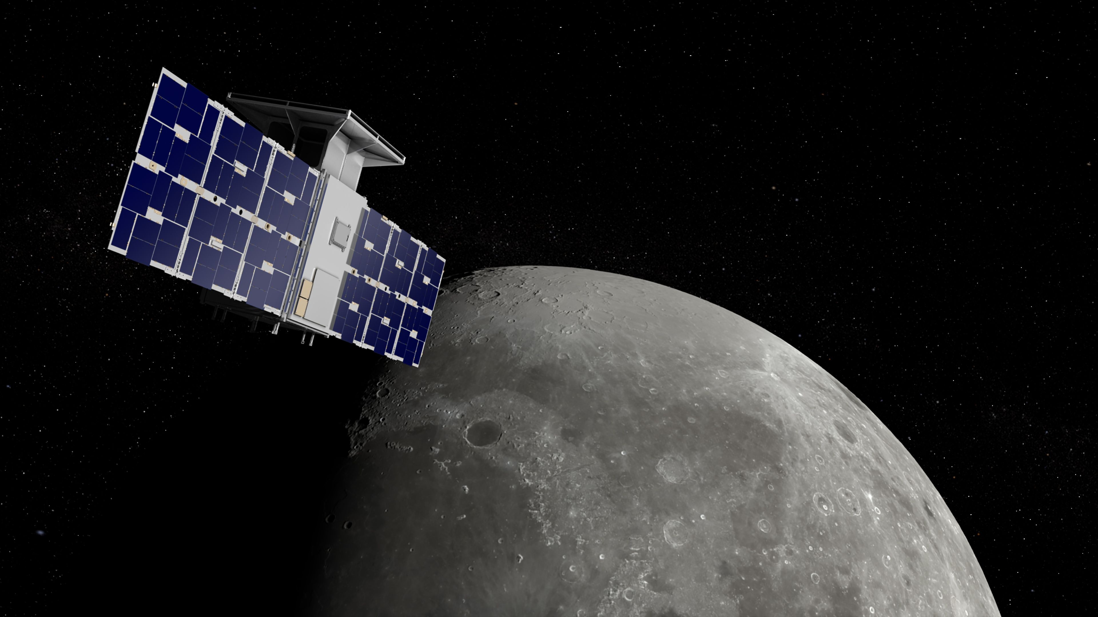 Spacecraft: NASA, CAPSTONE moon mission, An interstellar probe. 3840x2160 4K Background.