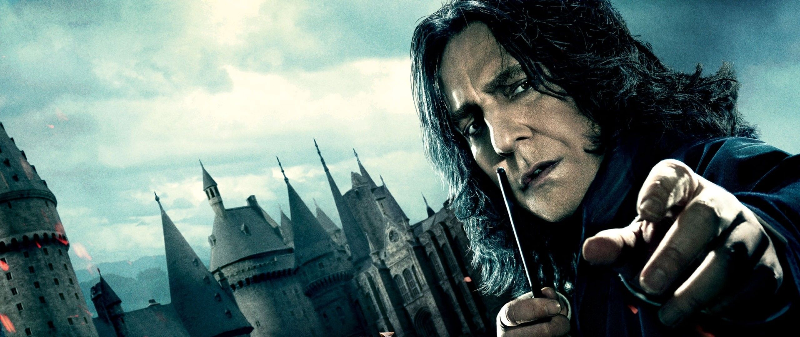 Severus Snape: Was the only Death Eater who was able to fly without a broomstick. 2560x1080 Dual Screen Background.