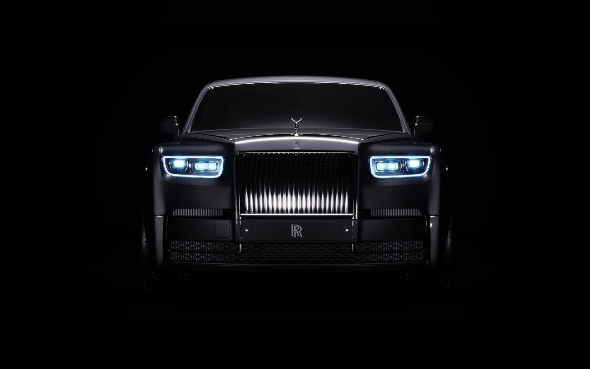 Rolls-Royce Phantom, 4K Minimal, Black background, 1920x1200 HD Desktop