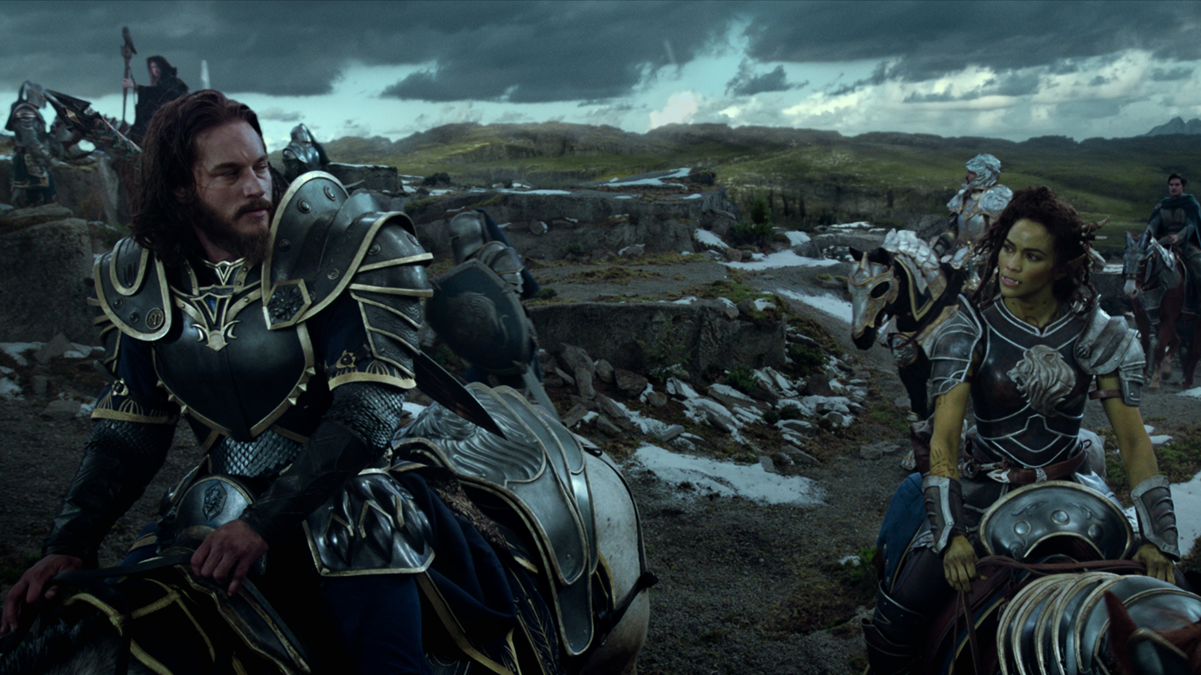Warcraft (Movie): Travis Fimmel as Anduin Lothar and Paula Patton as Garona. 3840x2160 4K Background.