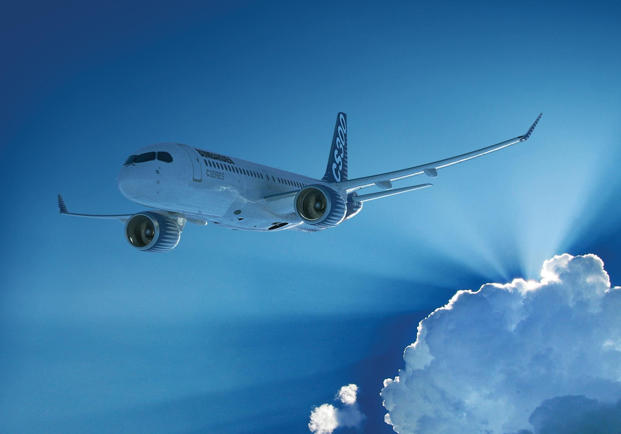 Bombardier CS300, Increased passenger capacity, Modern travel technology, 2050x1430 HD Desktop
