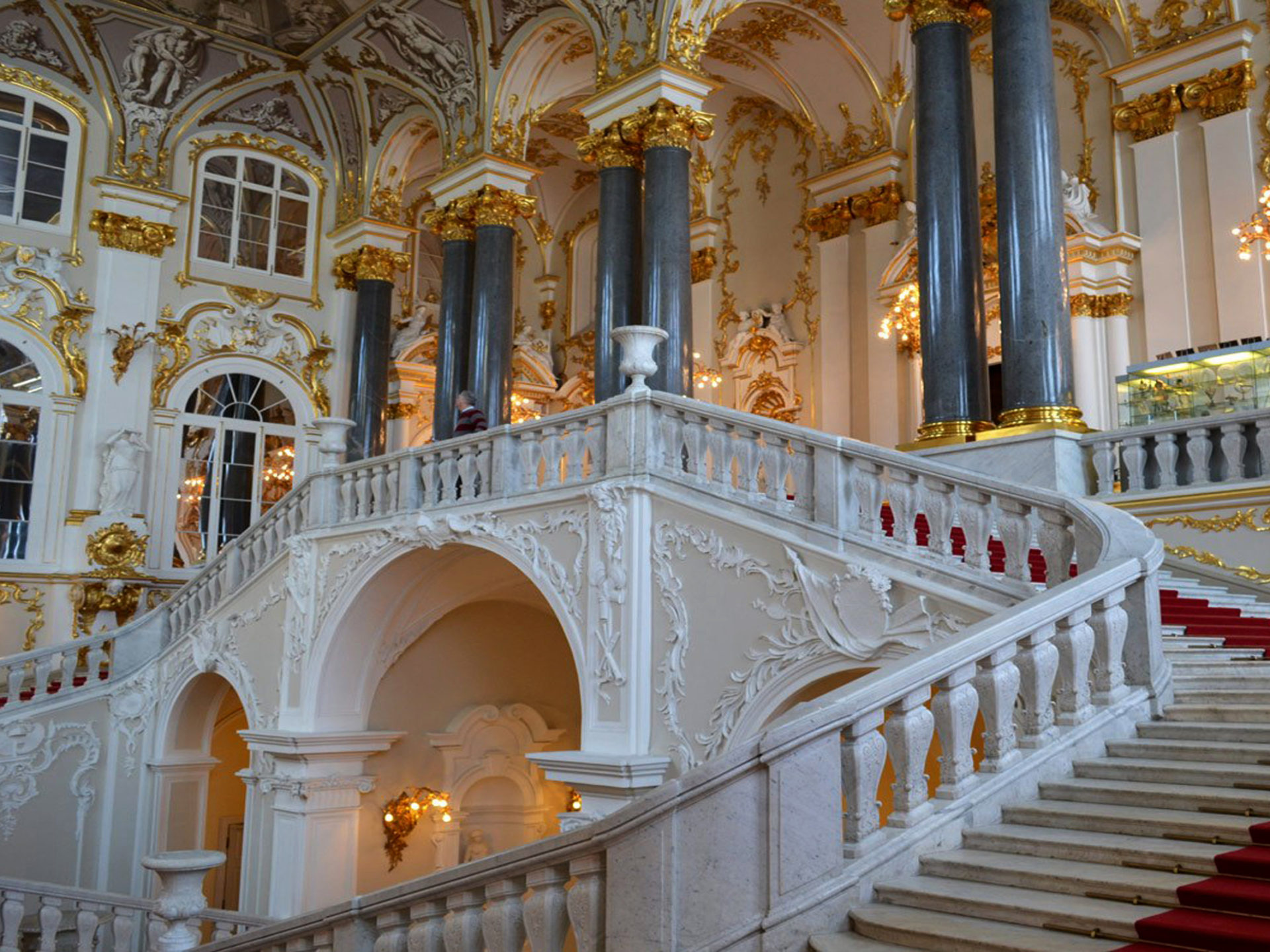 Hermitage Museum, St Petersburg, Inside Hermitage, Stairs, 1920x1440 HD Desktop