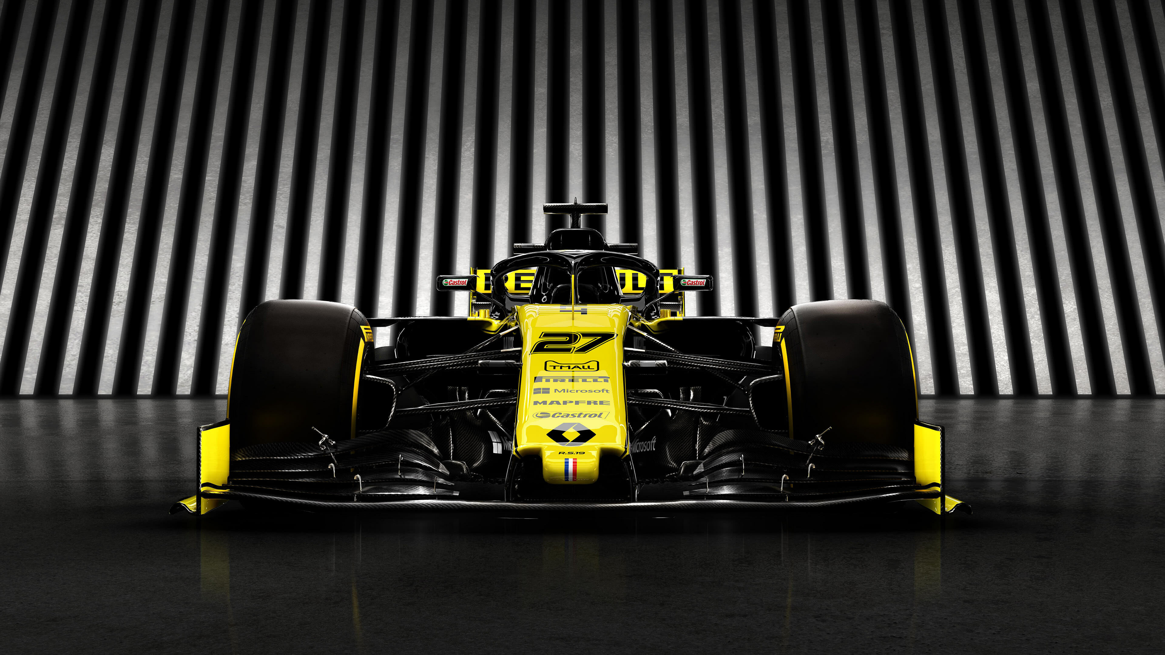 Renault: RS19, A Formula One racing car designed and constructed by a French manufacturer to compete during the 2019 FIA Formula One World Championship. 3840x2160 4K Wallpaper.