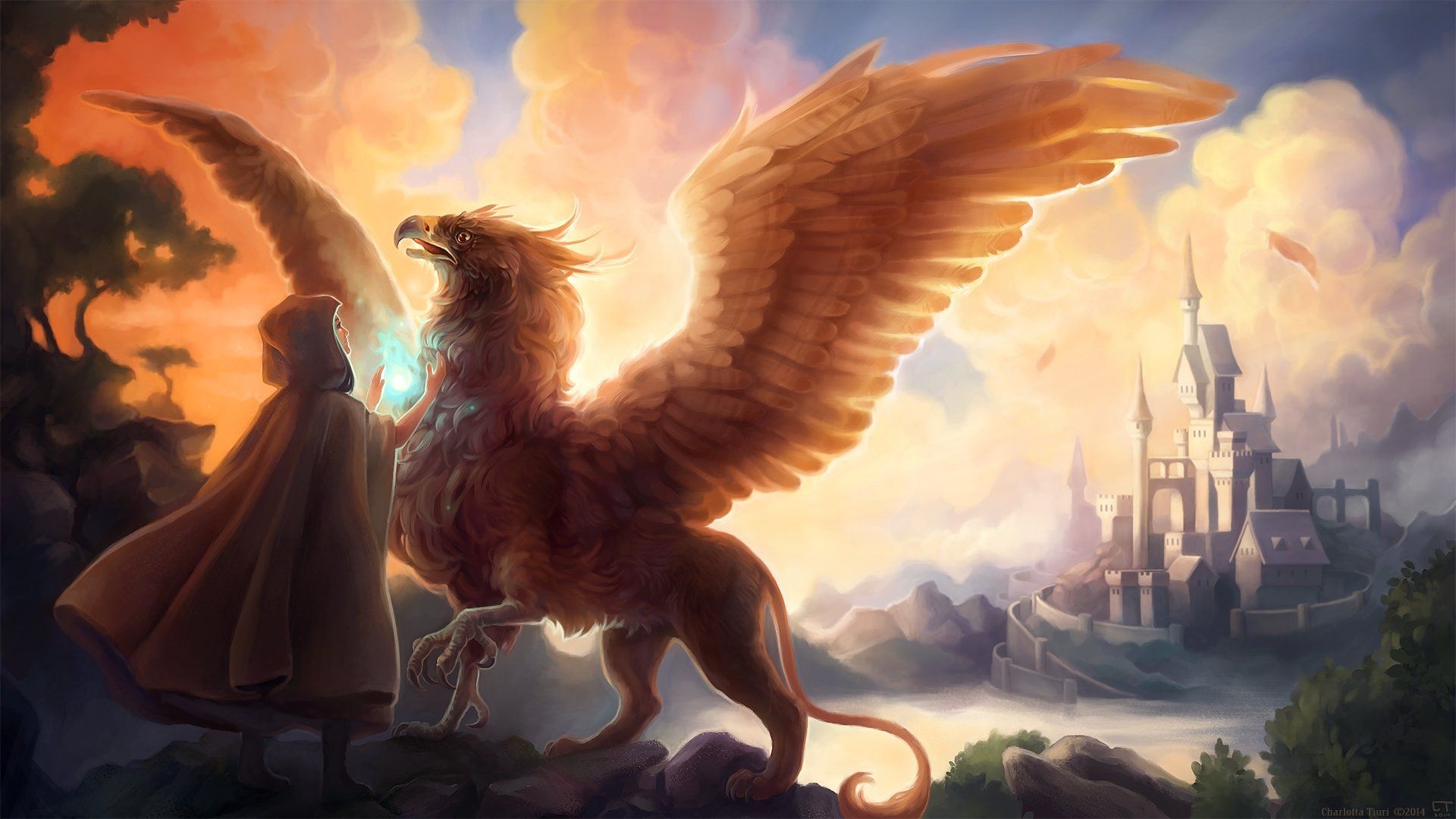 Griffins, Mythical creatures, Majestic creatures, Legend and lore, 1920x1080 Full HD Desktop