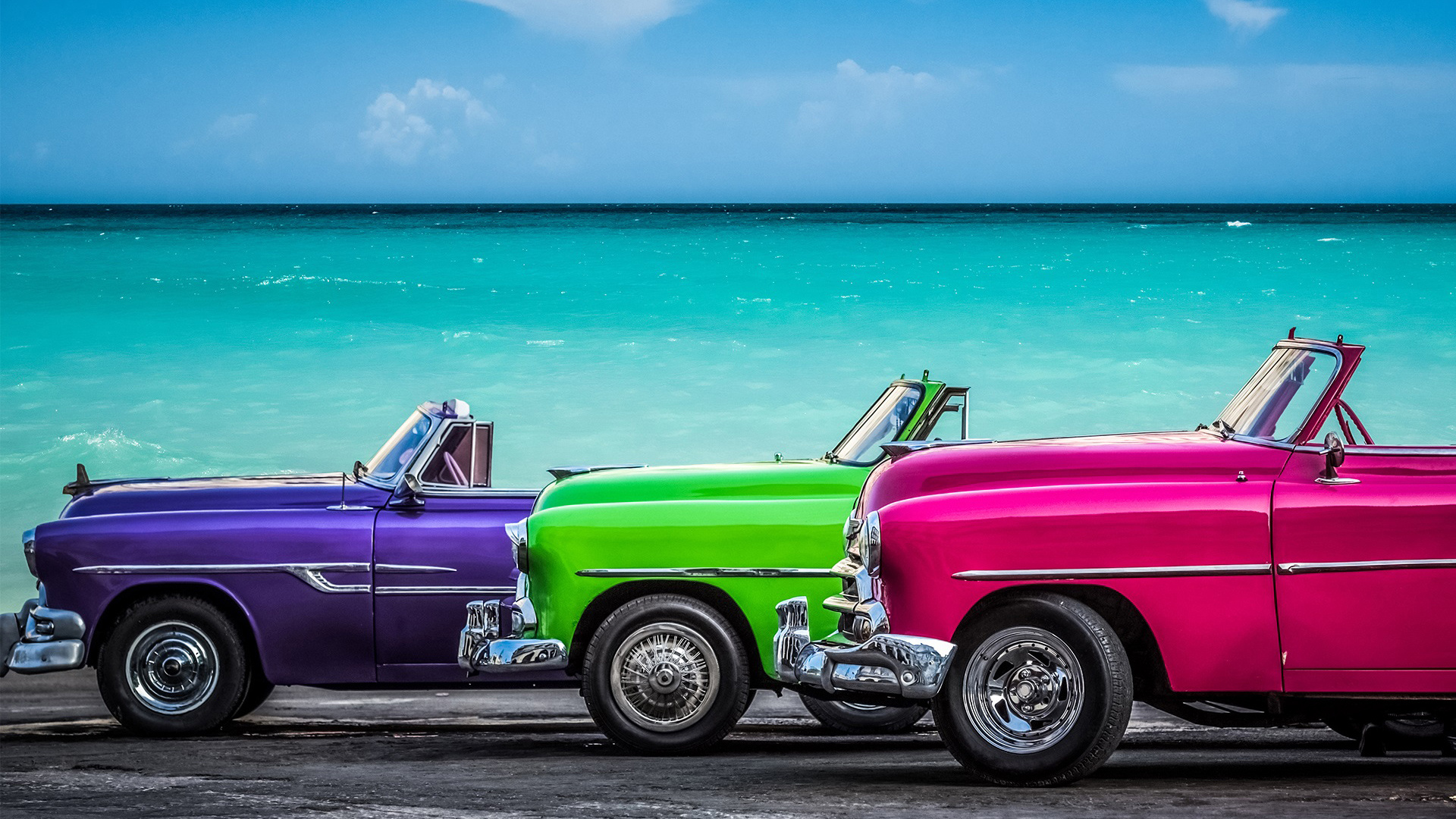 Classic cars, Caribbean backdrop, Cuban charm, Windows spotlight, 1920x1080 Full HD Desktop
