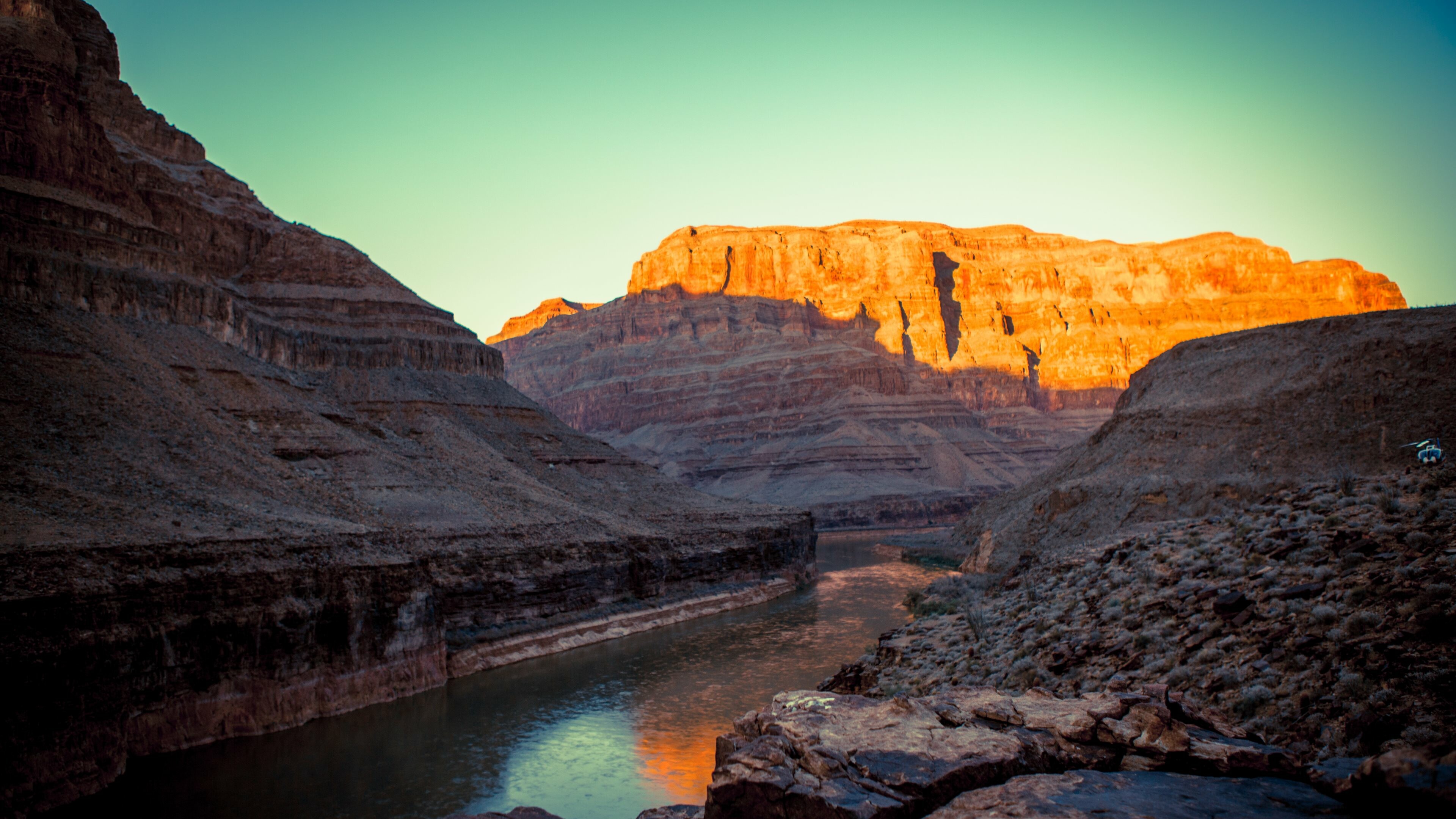 Grand Canyon: The most spectacular gorge in the world, Carved out by the Colorado River. 3840x2160 4K Background.