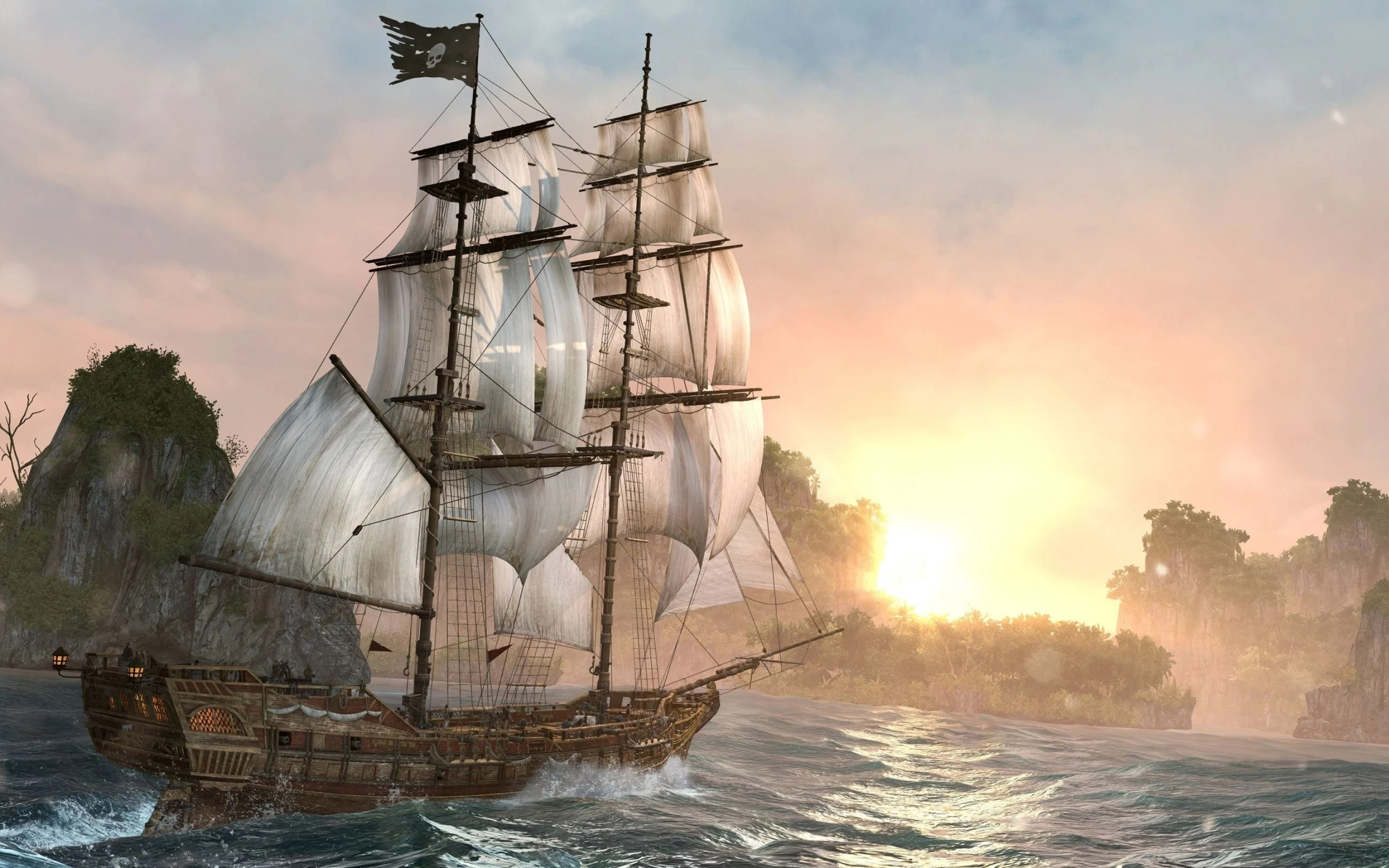 Assassin's Creed 4 Black Flag, Ship combat wallpapers, Gaming, Backgrounds, 2880x1800 HD Desktop