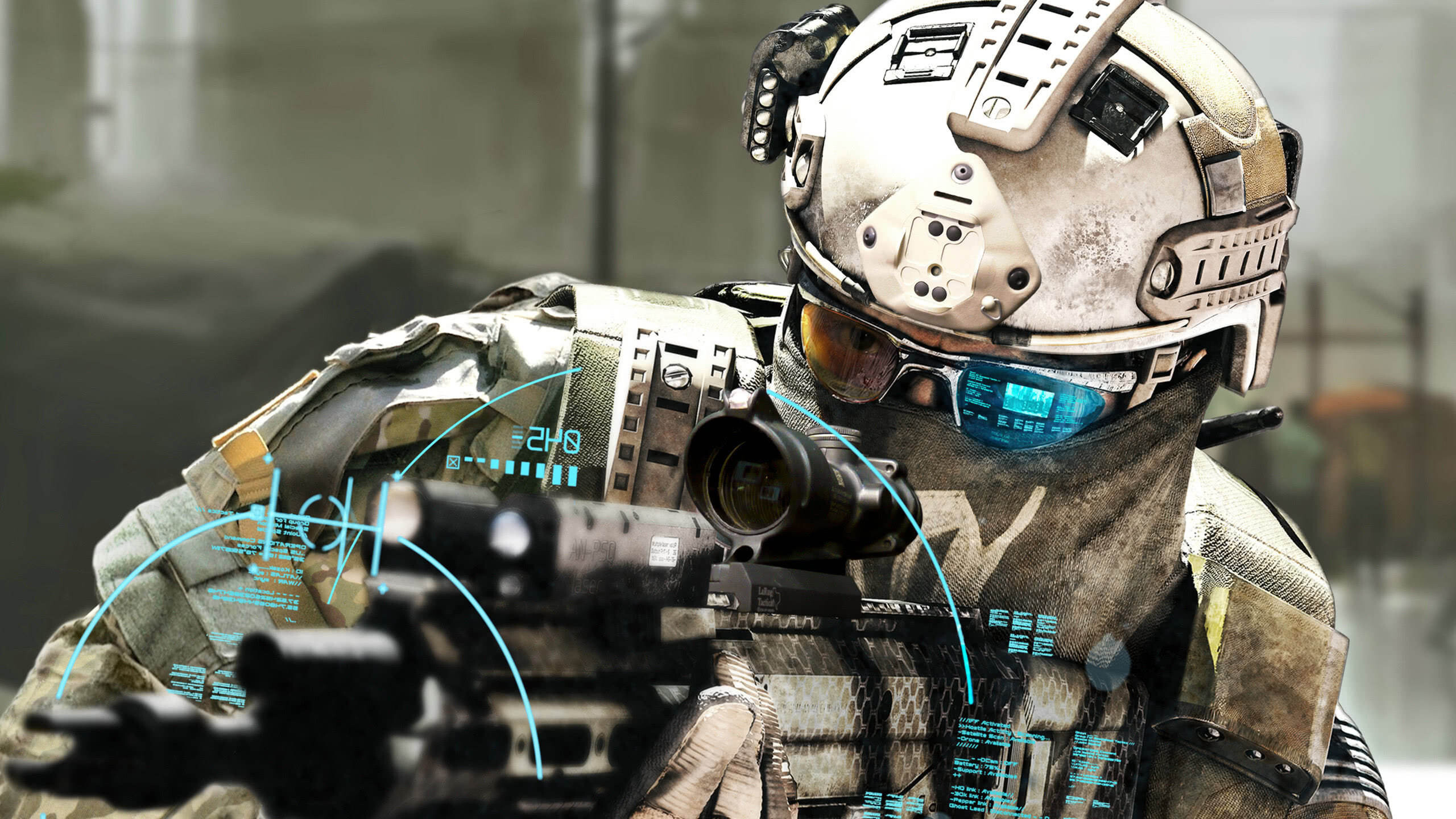 Ghost Recon: Future Soldier: Captain Cedric Ferguson, The leader of the "Hunter" team, Disrupting the weapon trafficking in Nicaragua. 2560x1440 HD Background.