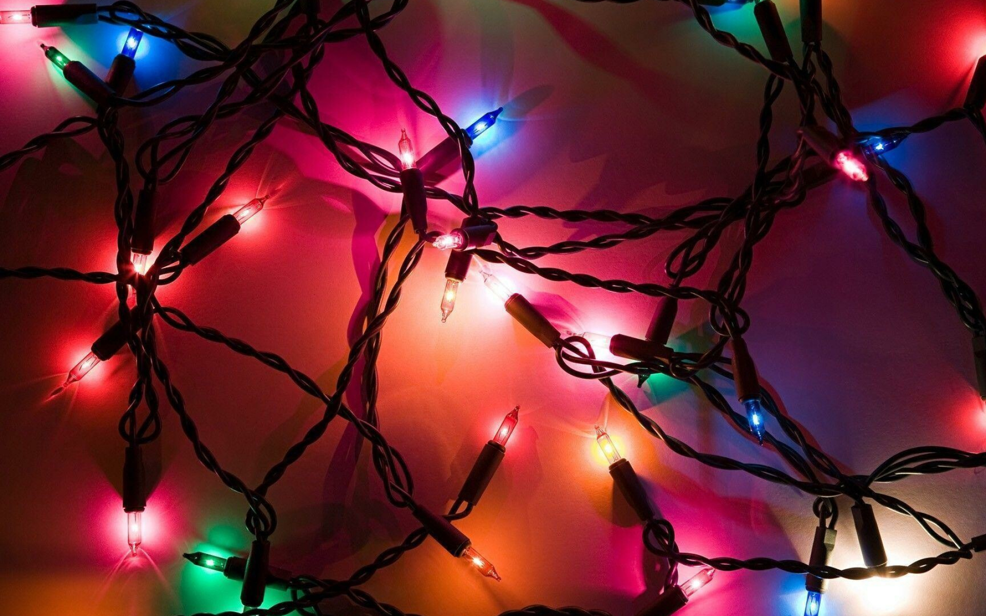 Fairy Lights: Christmas, Small colored electric bulbs strung together and used for decoration. 1920x1200 HD Background.