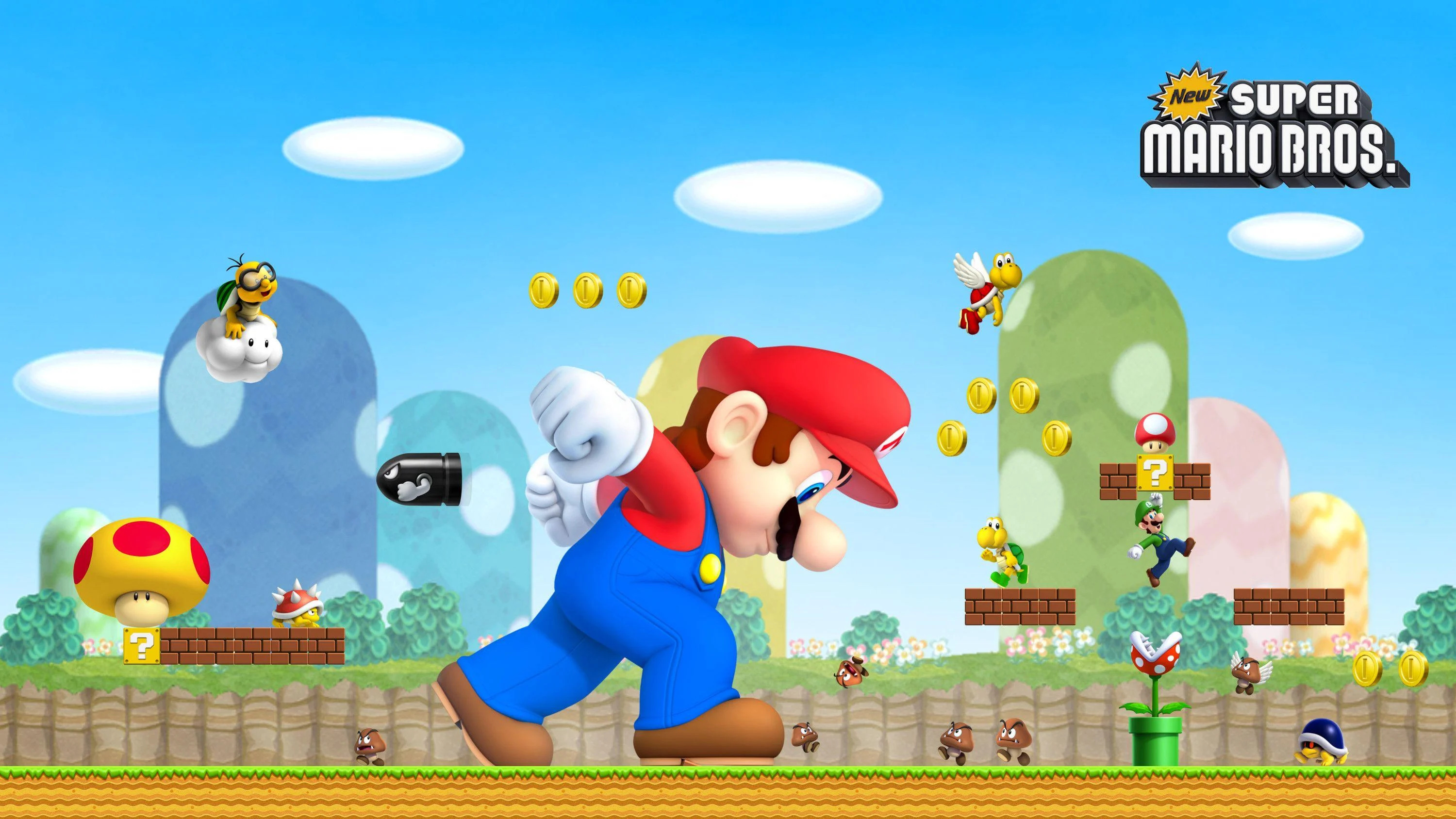 Mario Bros. 2 wallpapers, Classic gaming backgrounds, Retro video games, 3000x1690 HD Desktop