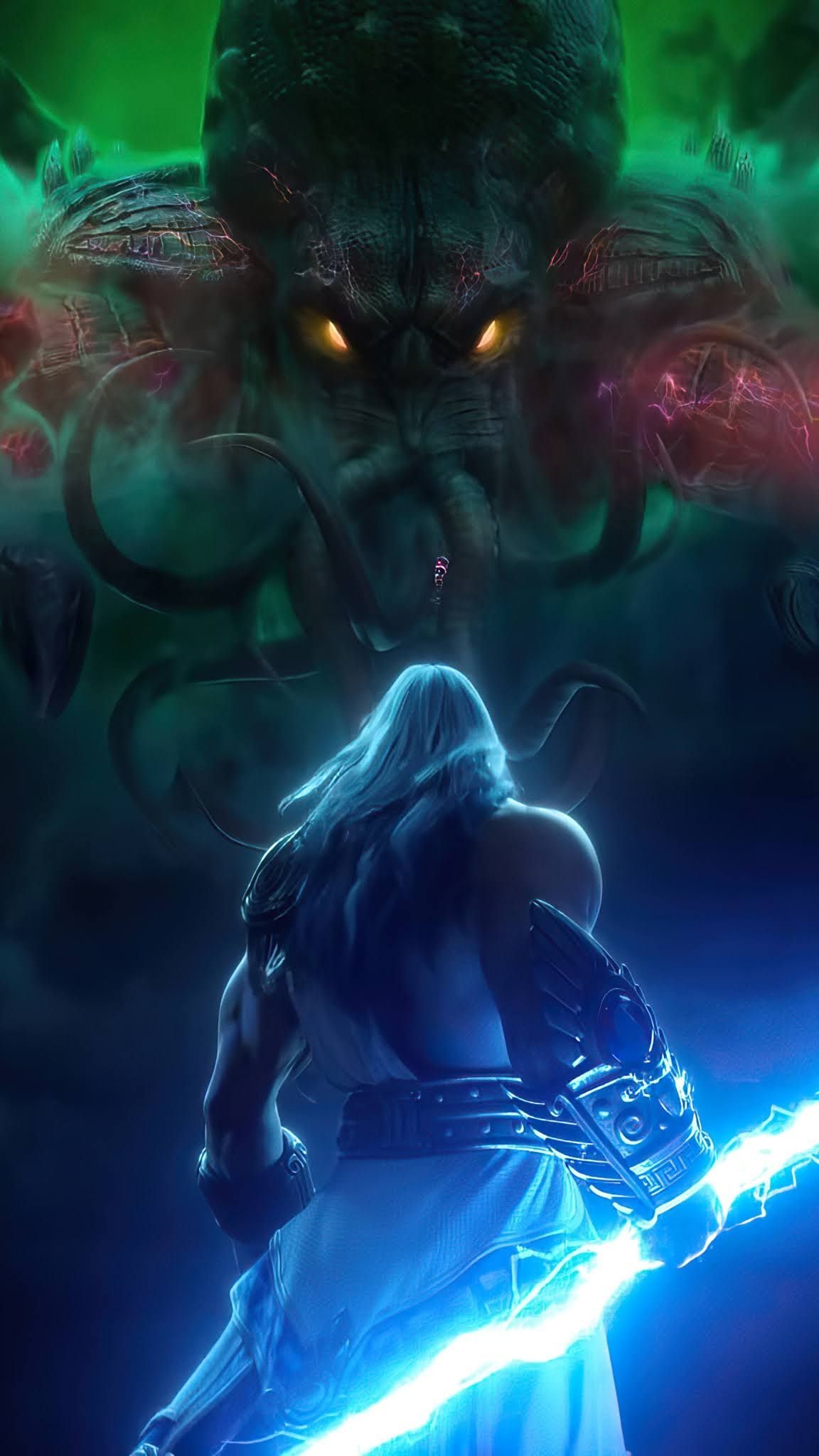 Zeus: Smite, Cthulhu vs the King of the Gods, Gameplay demonstration. 1160x2050 HD Wallpaper.