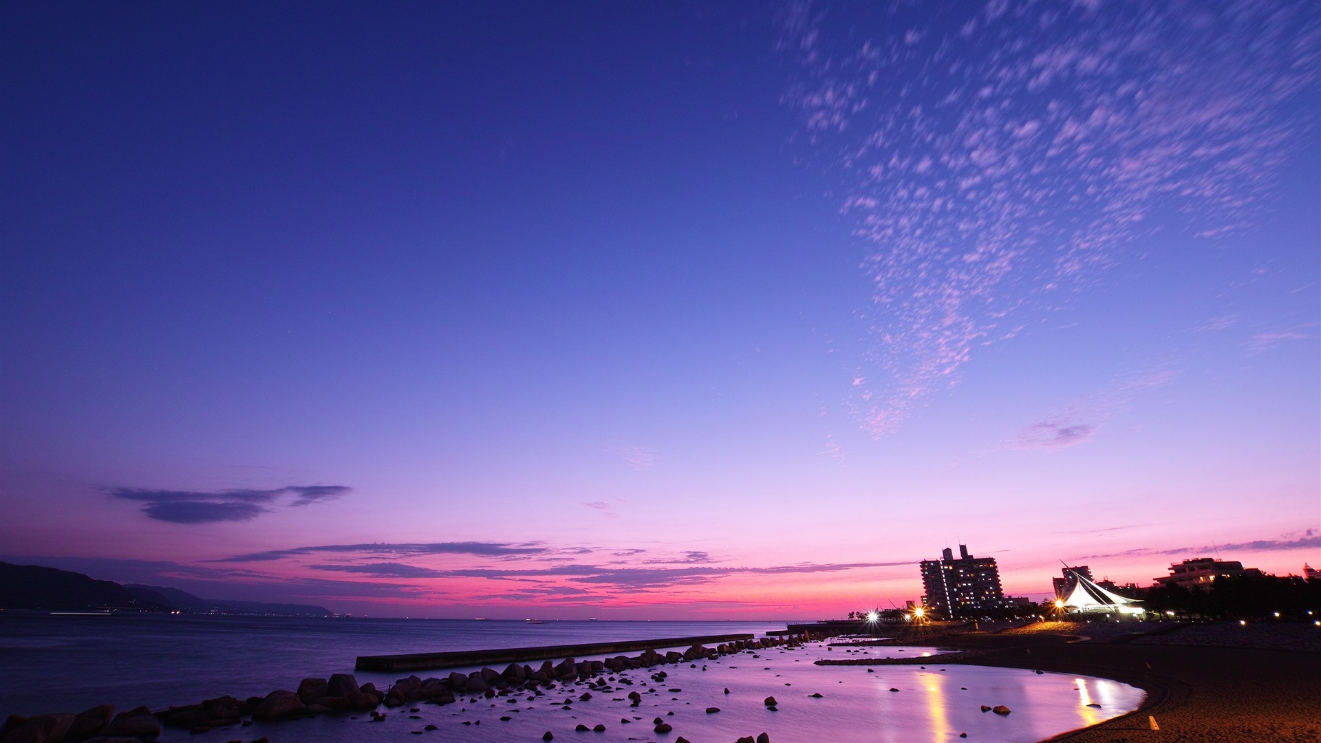 Japan Sea, Beach sunset, KDE store, Japanese coastal views, 1920x1080 Full HD Desktop