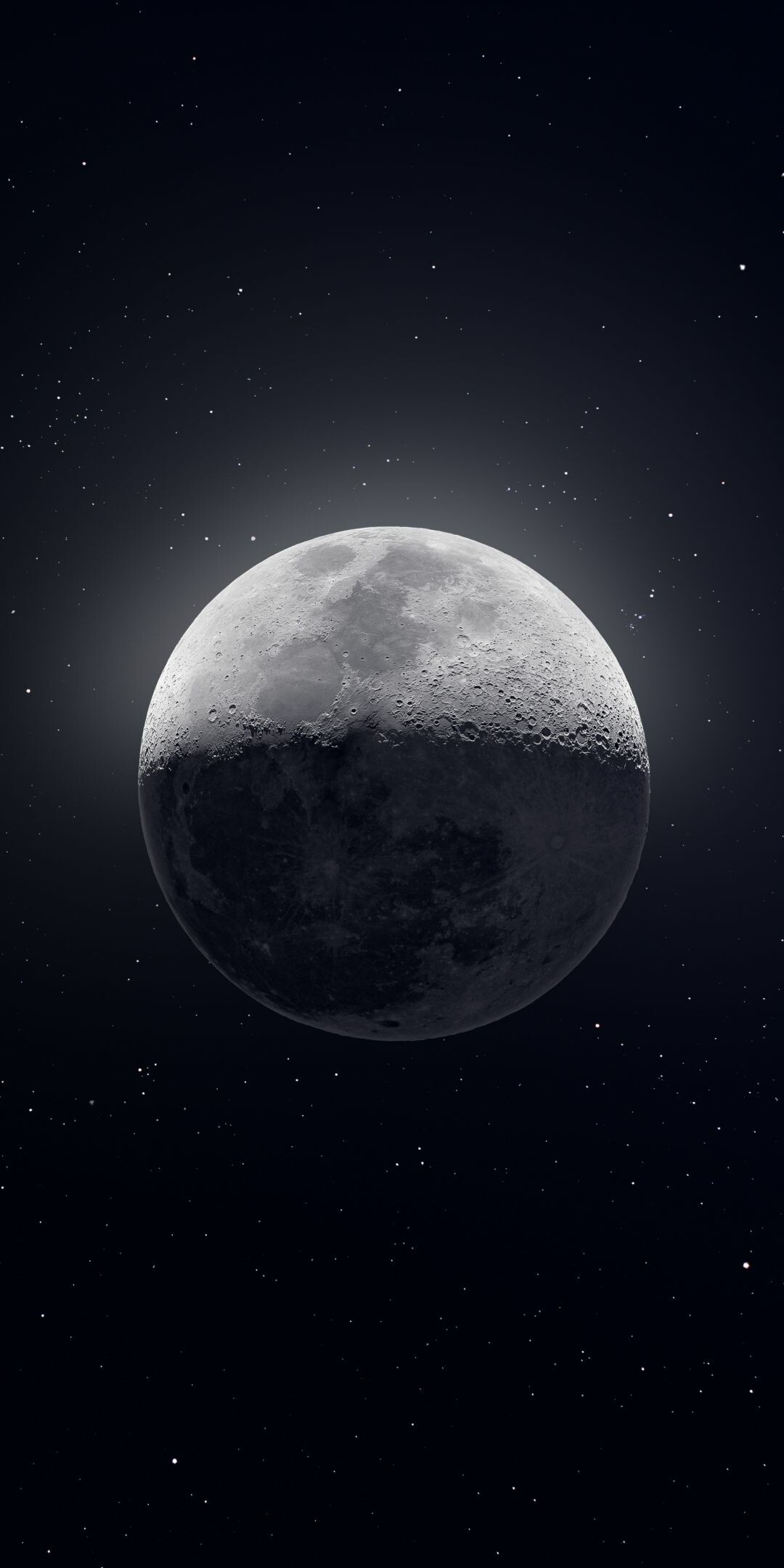 Moonlight: Moon, The fifth-largest satellite in the Solar System. 1080x2160 HD Wallpaper.