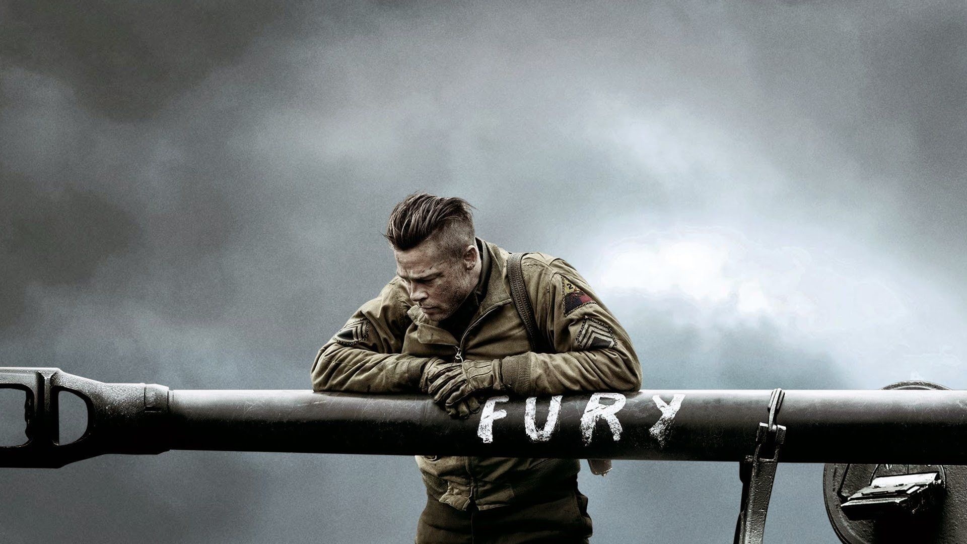 Brad Pitt: Don "Wardaddy" Collier, Tank commander, Fury. 1920x1080 Full HD Wallpaper.
