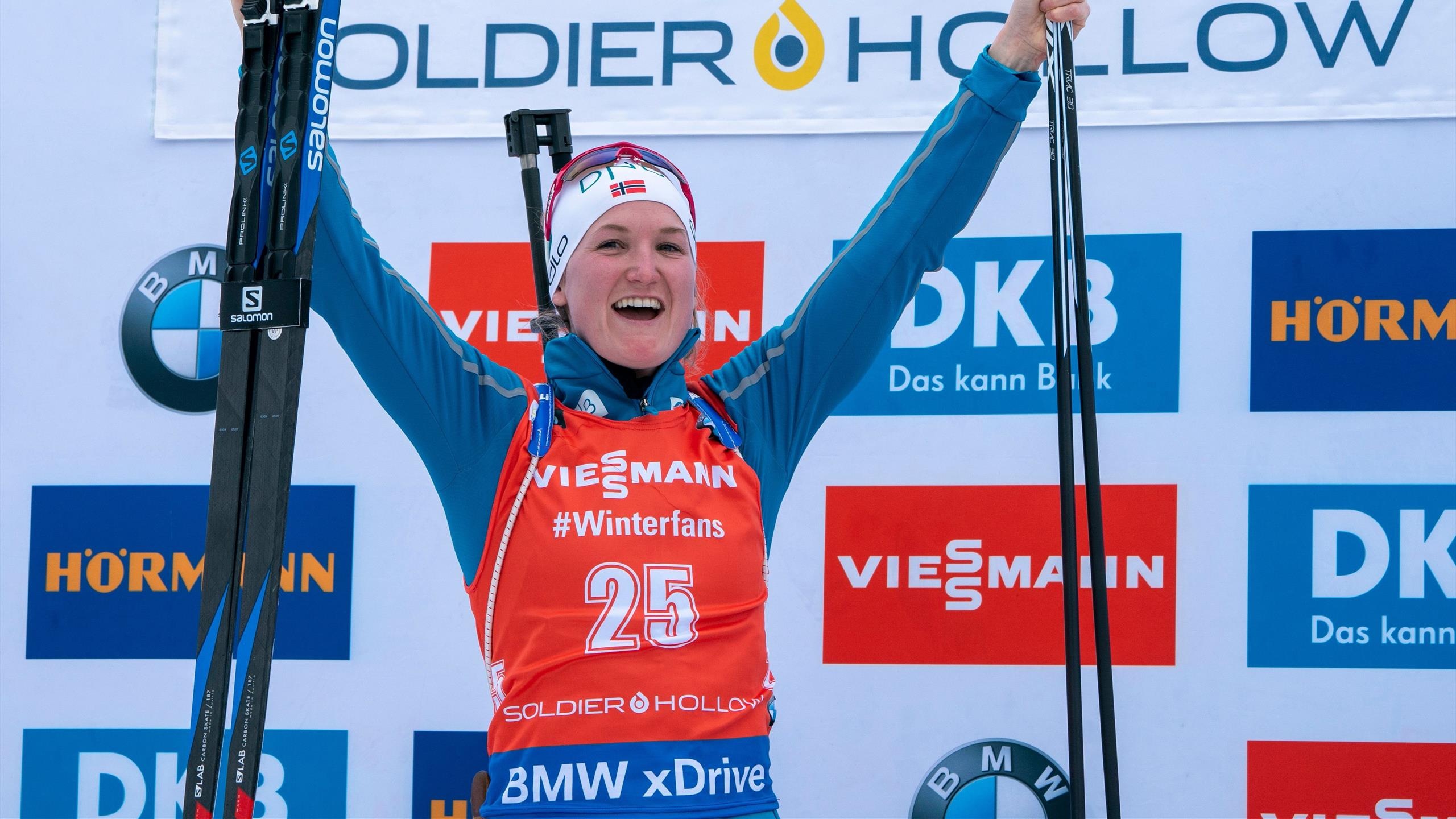 Marte Olsbu Roiseland, Biathlon world cup win, 2560x1440 HD Desktop