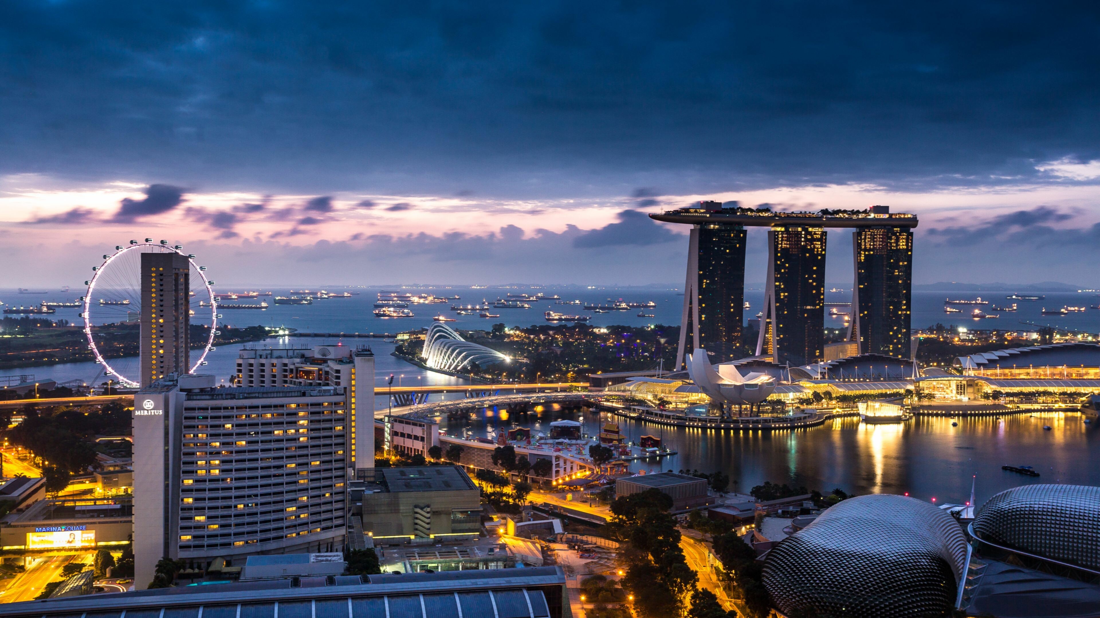 Singapore: A city-state in Southeast Asia, Central Area. 3840x2160 4K Background.