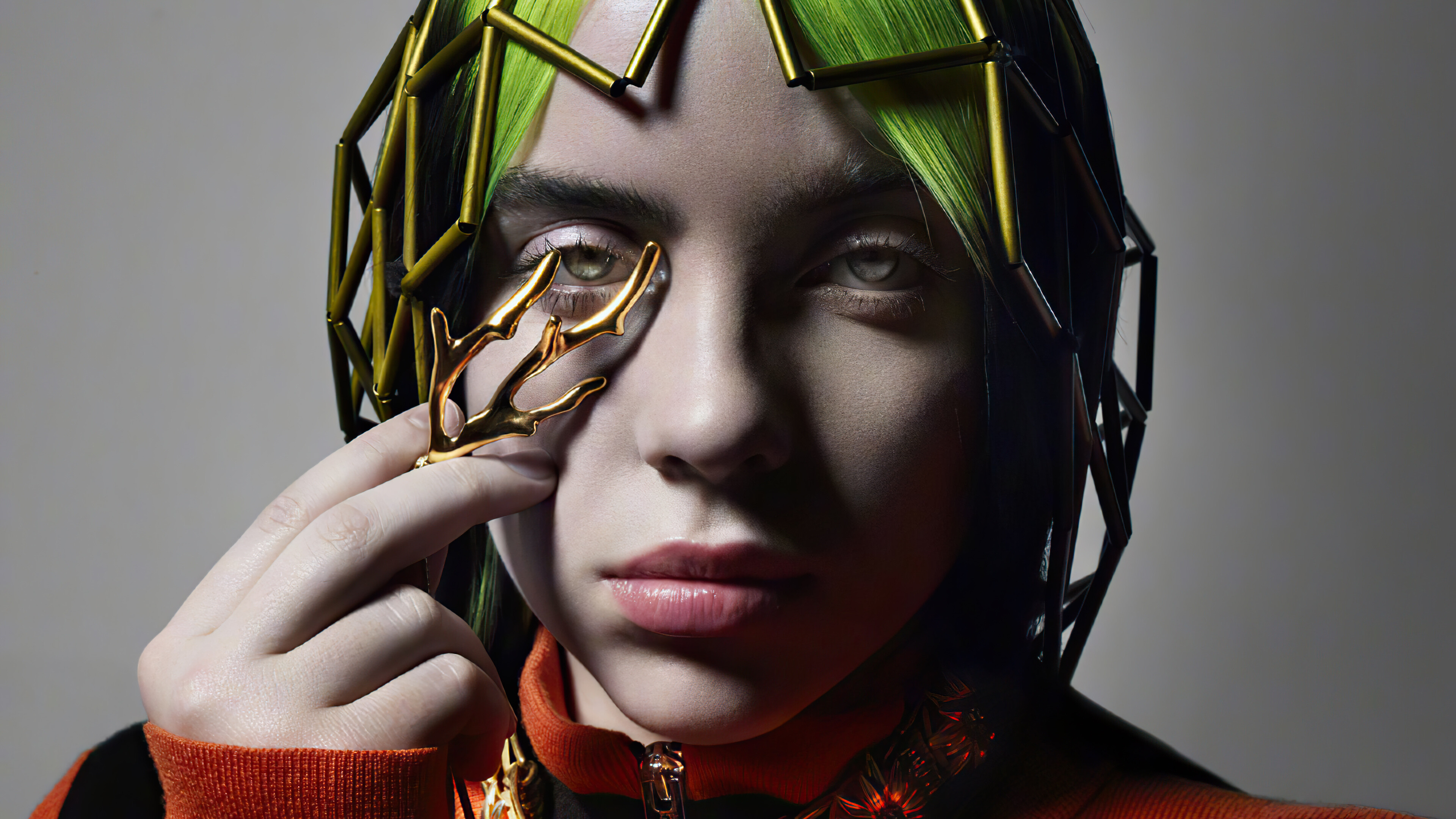 Billie Eilish: The first artist born in the 21st century to release a chart-topping single. 3840x2160 4K Background.