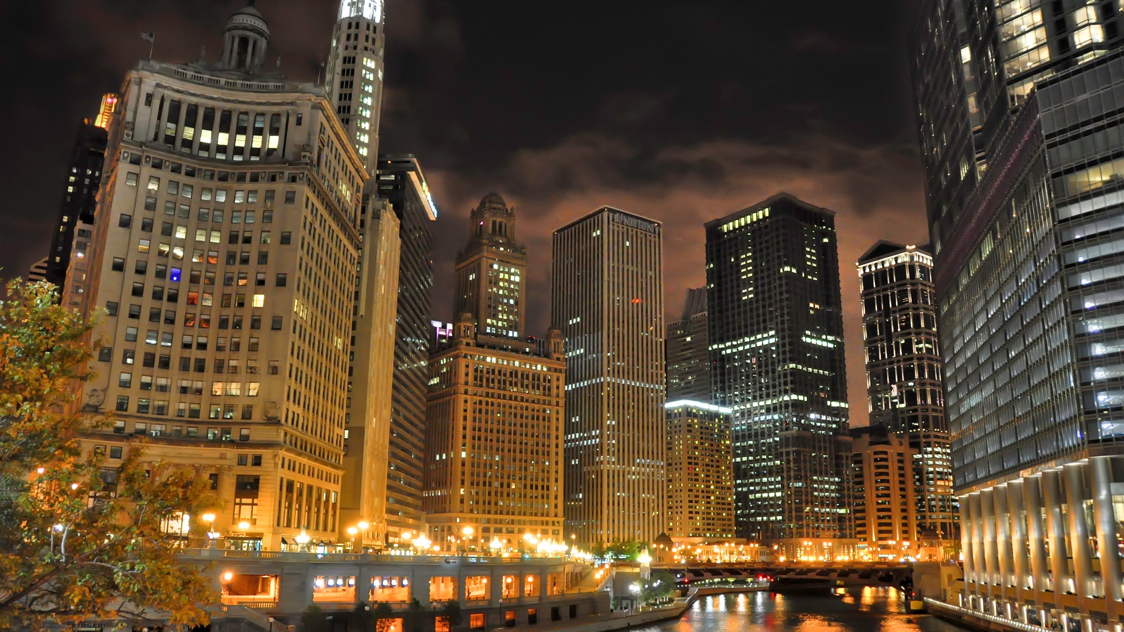 Chicago: The most populous city in the U.S. state of Illinois. 3840x2160 4K Background.