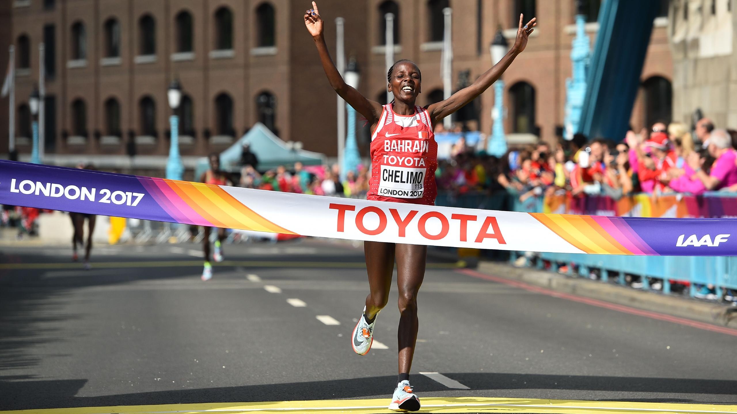 Rose Chelimo, Elite runner, Marathon excellence, Record-breaking performance, 2560x1440 HD Desktop