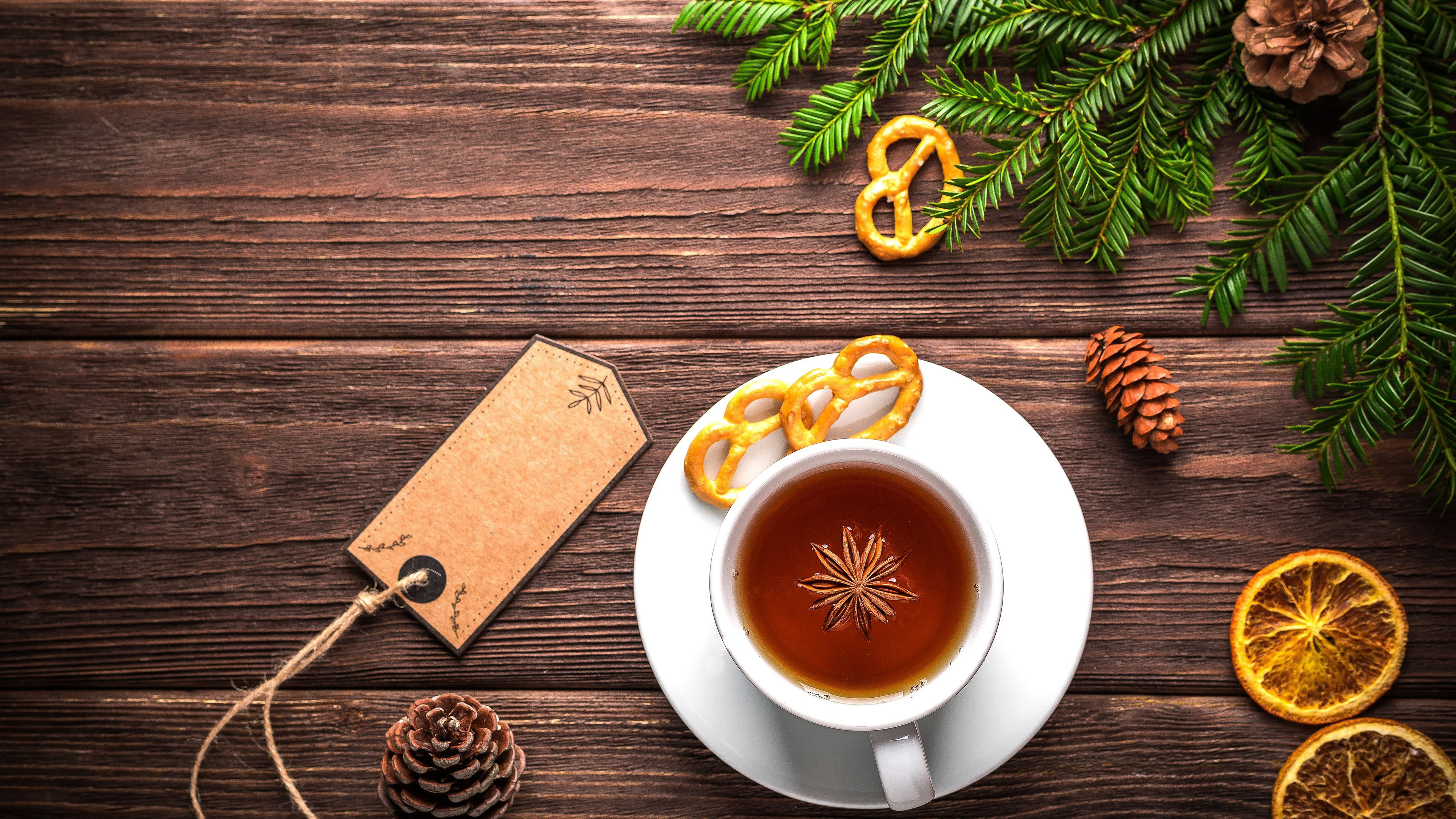 Tea: Hot winter drink, a great soothing agent for a sore throat. 3840x2160 4K Wallpaper.