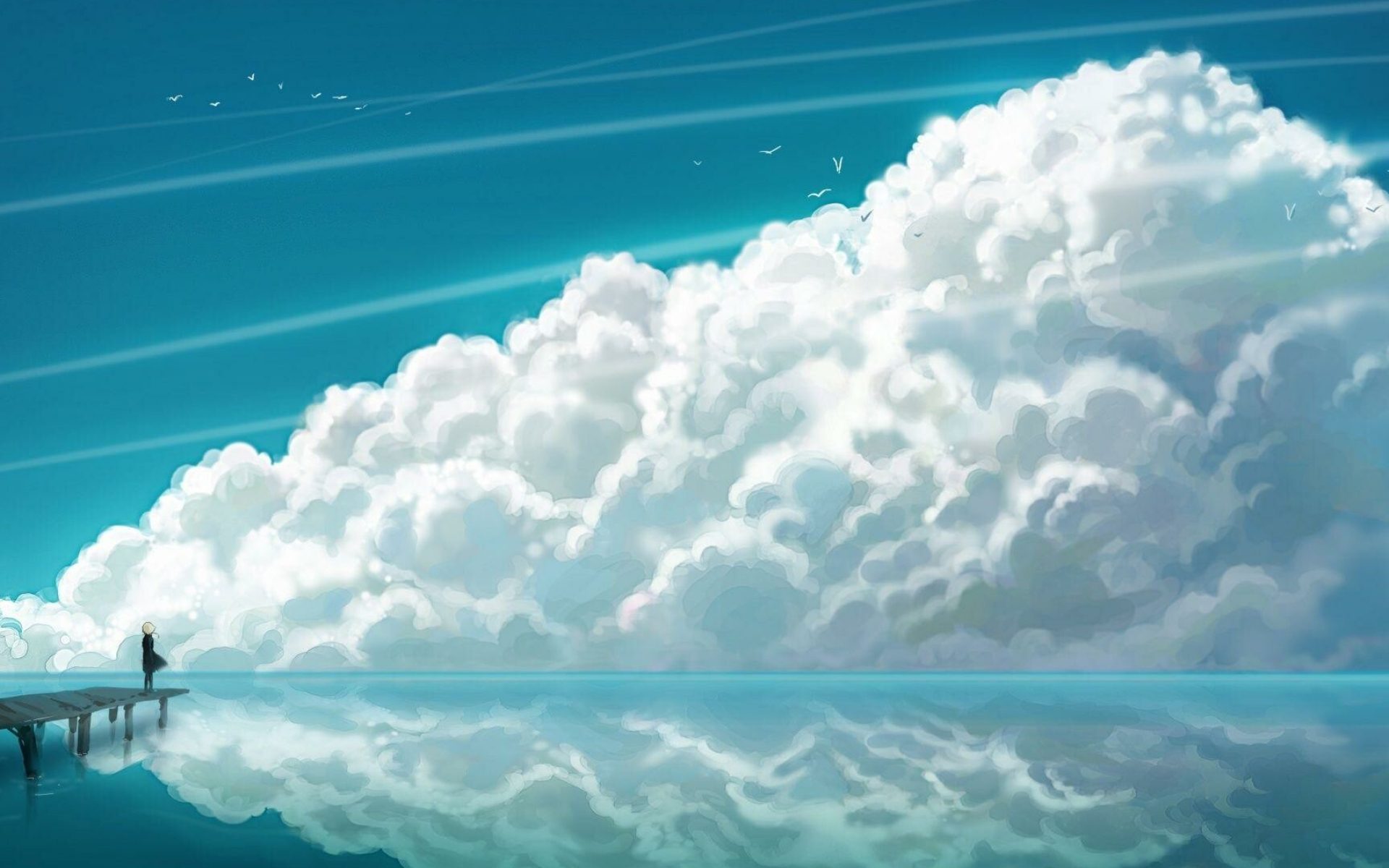 Clouds: Cumulonimbus can produce a variety of types of lightning, including cloud-to-ground. 1920x1200 HD Background.