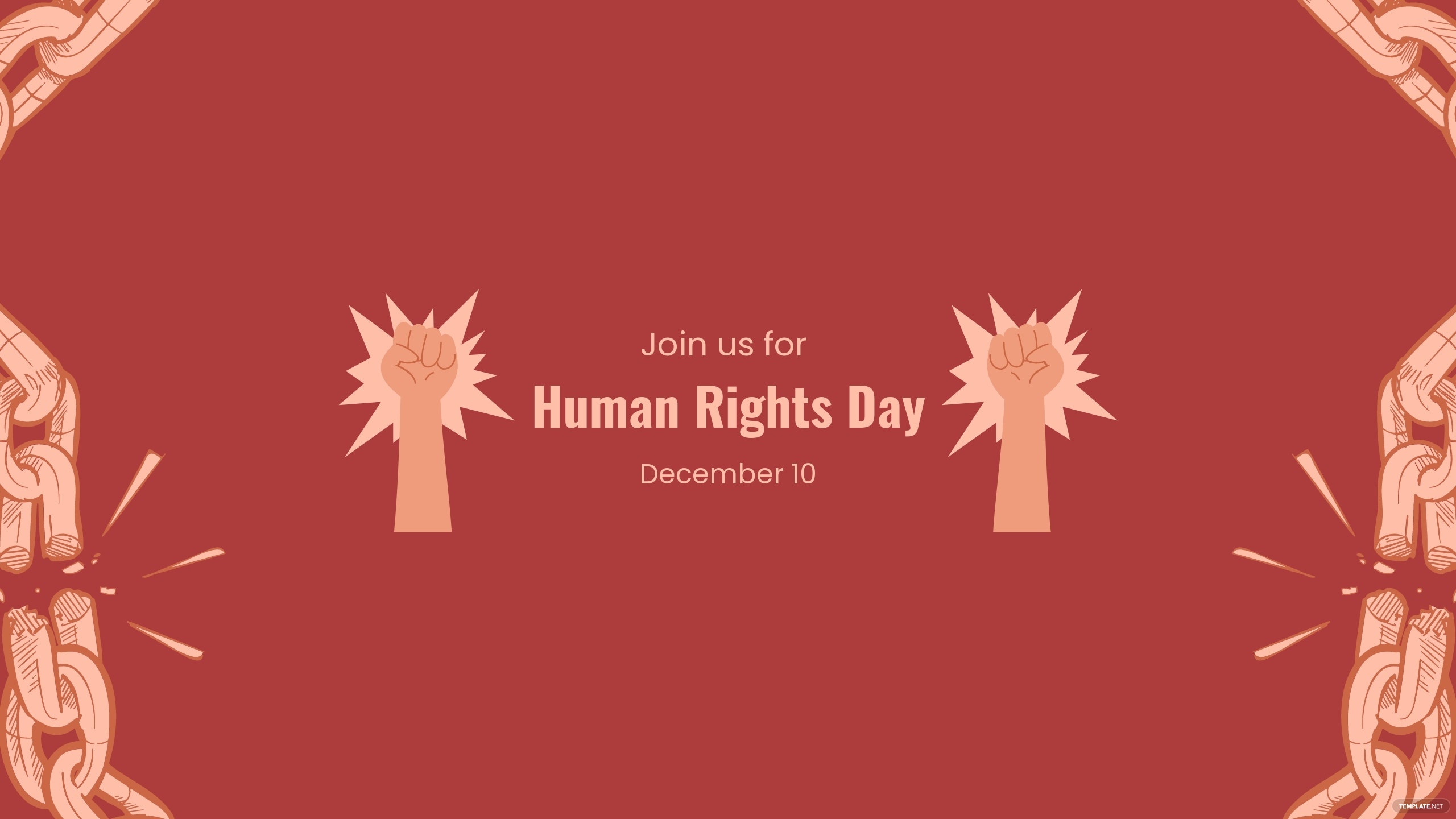 Human Rights Day, Free YouTube banner template, TemplateNet, 2560x1440 HD Desktop