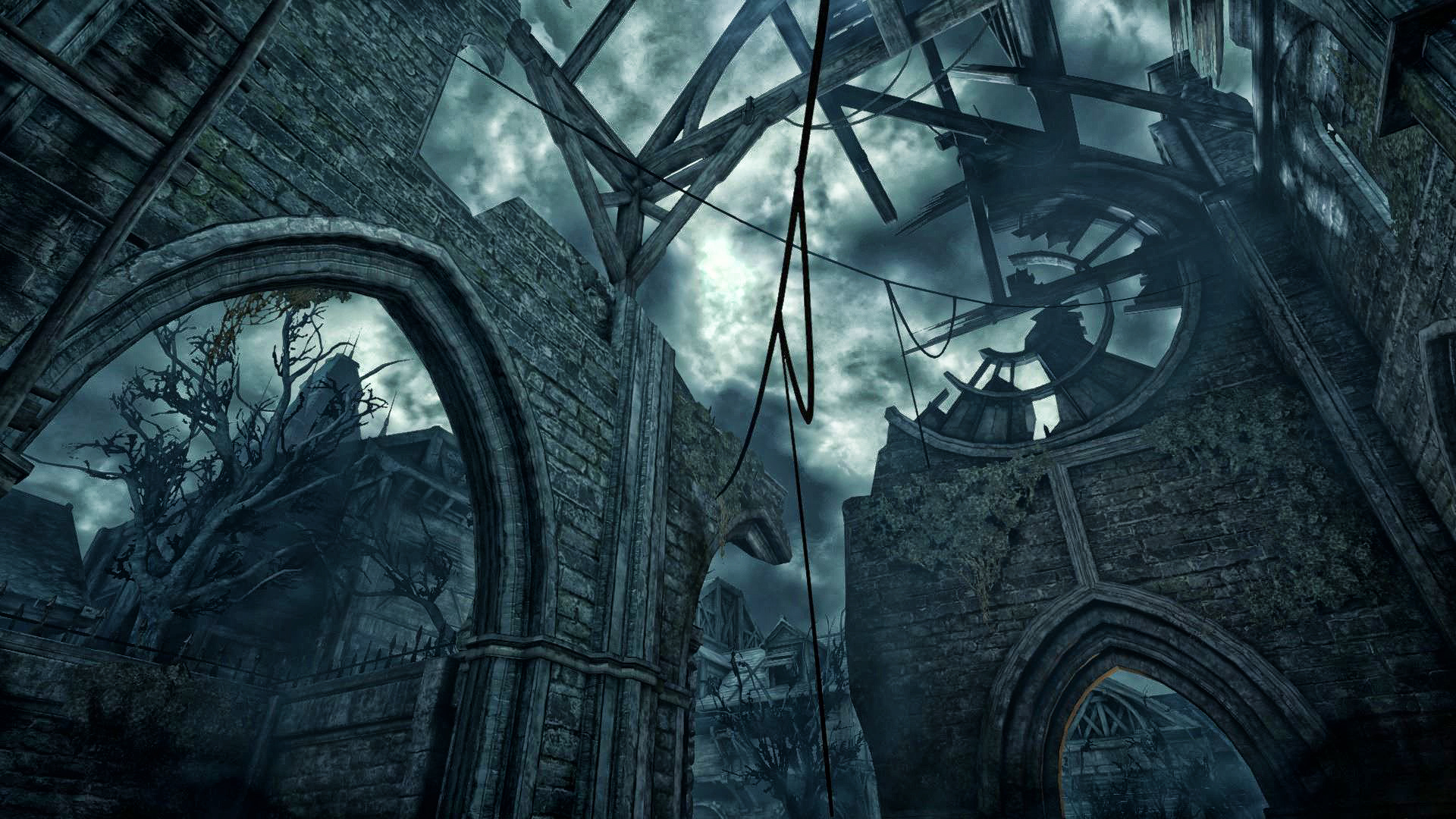 Gothic Art: Monochromatic, Thief, A 2014 stealth video game developed by Eidos-Montreal. 1920x1080 Full HD Wallpaper.