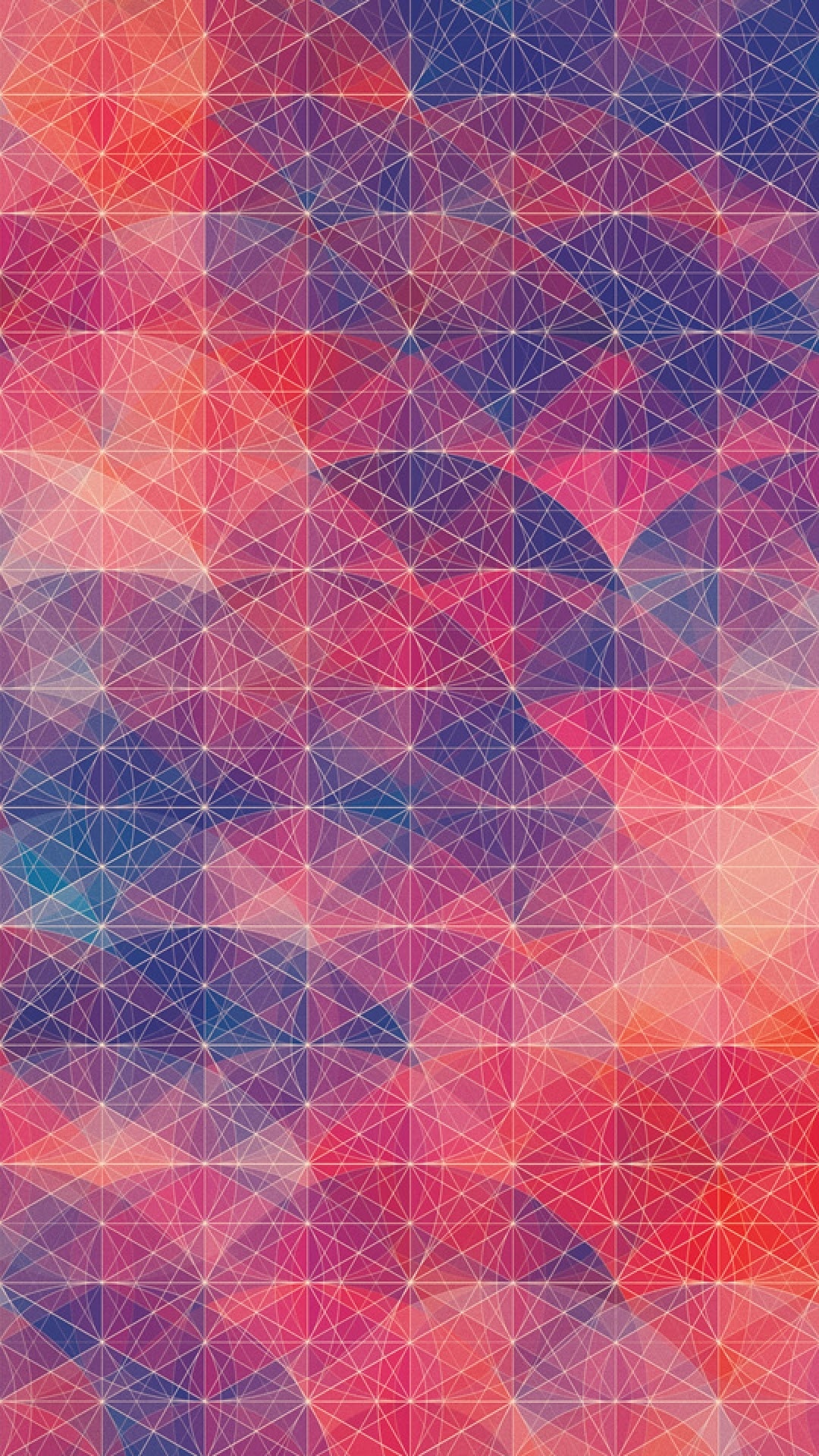 Golden Ratio: Abstract geometric ornament, Polygonal figures, Line segments, Multicolored. 1080x1920 Full HD Background.