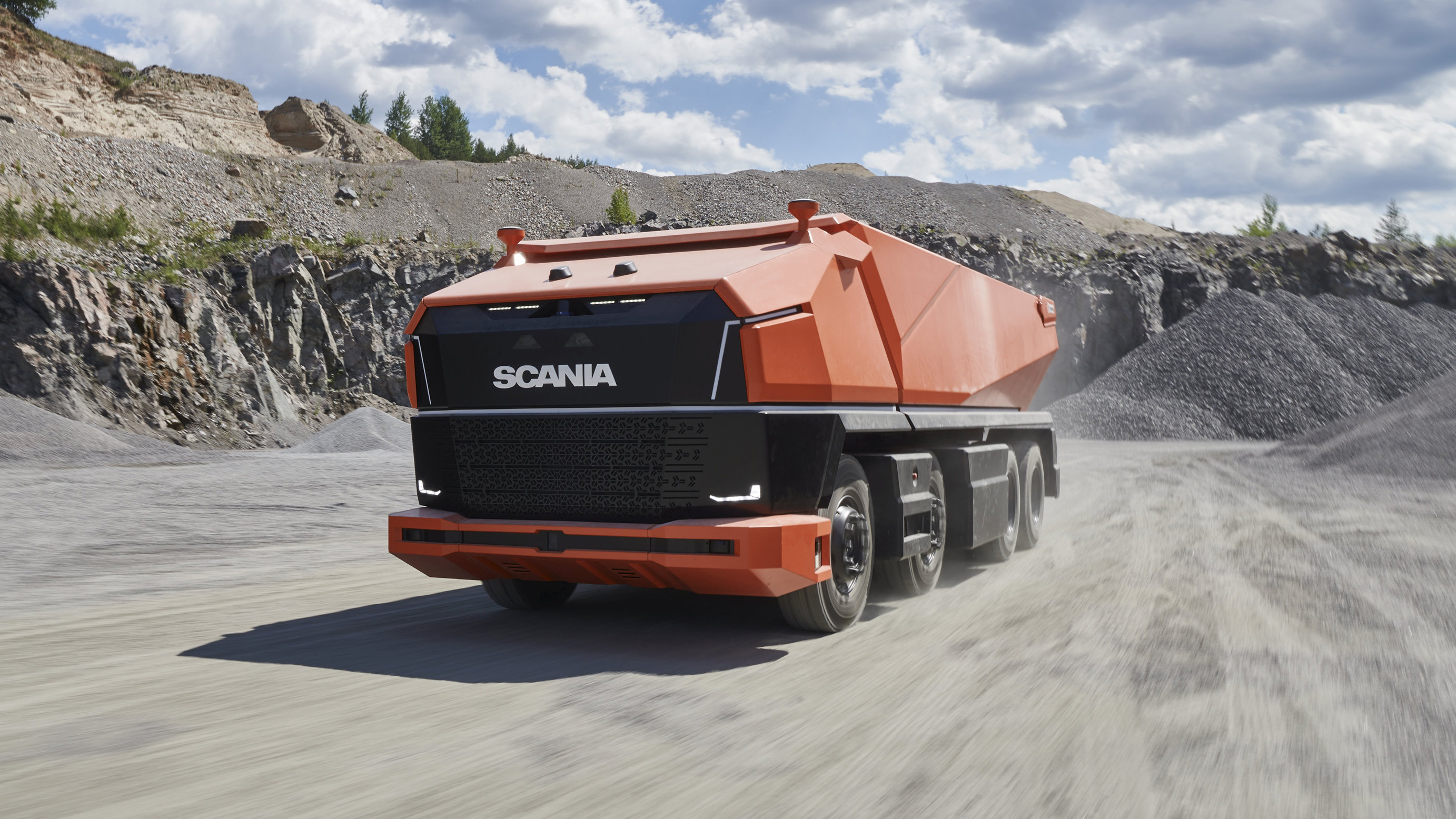 Scania autonomous truck, powersliding dumper, Top Gear, 2770x1560 HD Desktop